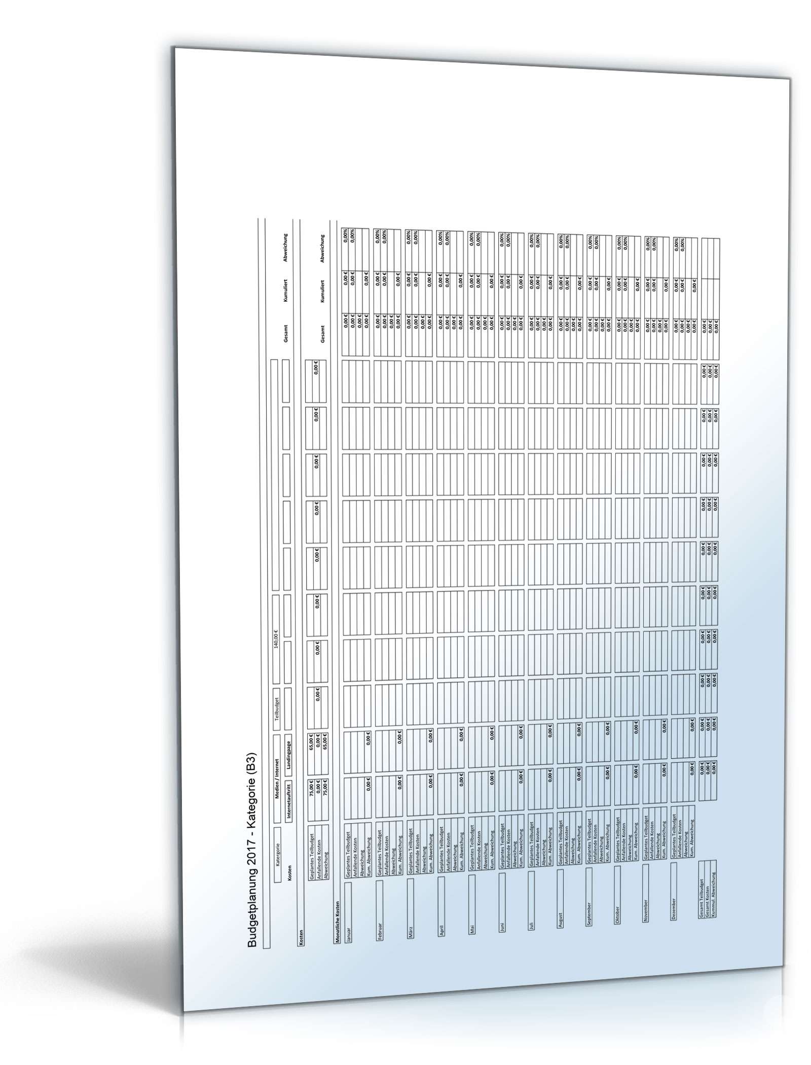 Budgetplanung Excel. Seite: 7