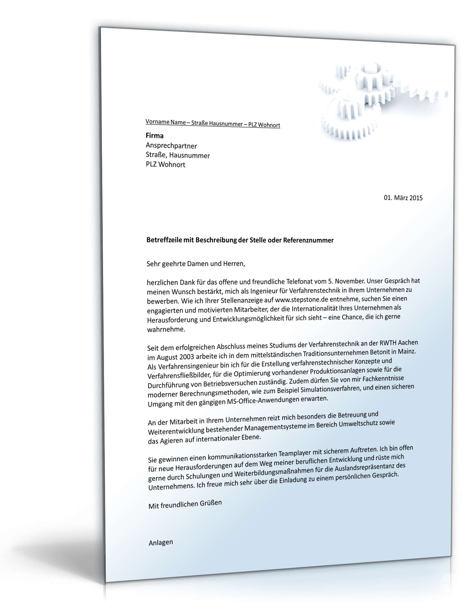 PowerPoint Vorlage Kreative Bewerbung Ingenieur Excel. Seite: 2