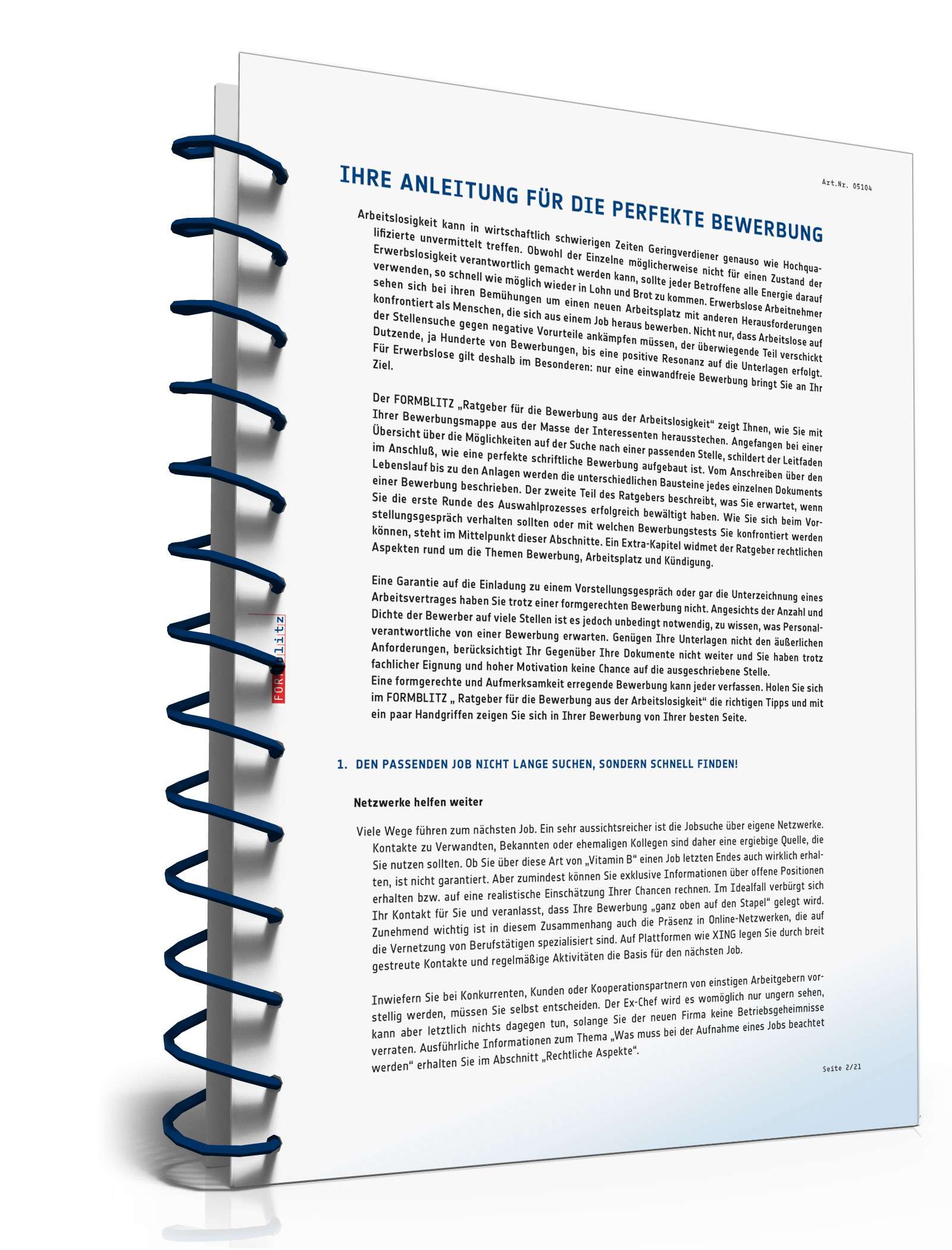 FORMBLITZ Ratgeber: "Bewerbung aus der Arbeitslosigkeit" PDF. Seite: 3