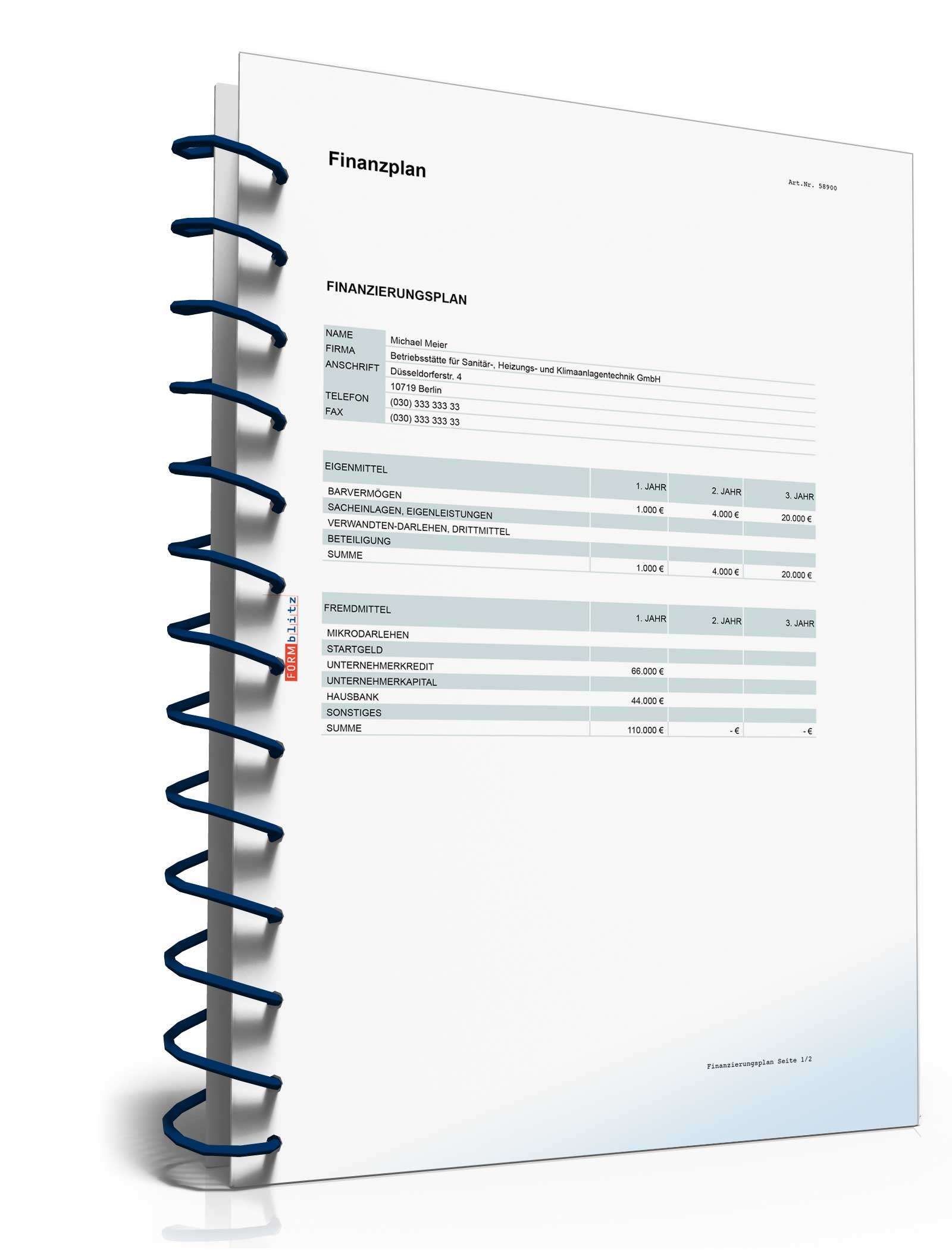Businessplan Betriebsstätte für Sanitär-, Heizungs- & Klimaanlagentechnik Excel. Seite: 20