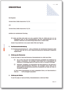 Erbvertrag Ehepartner Word