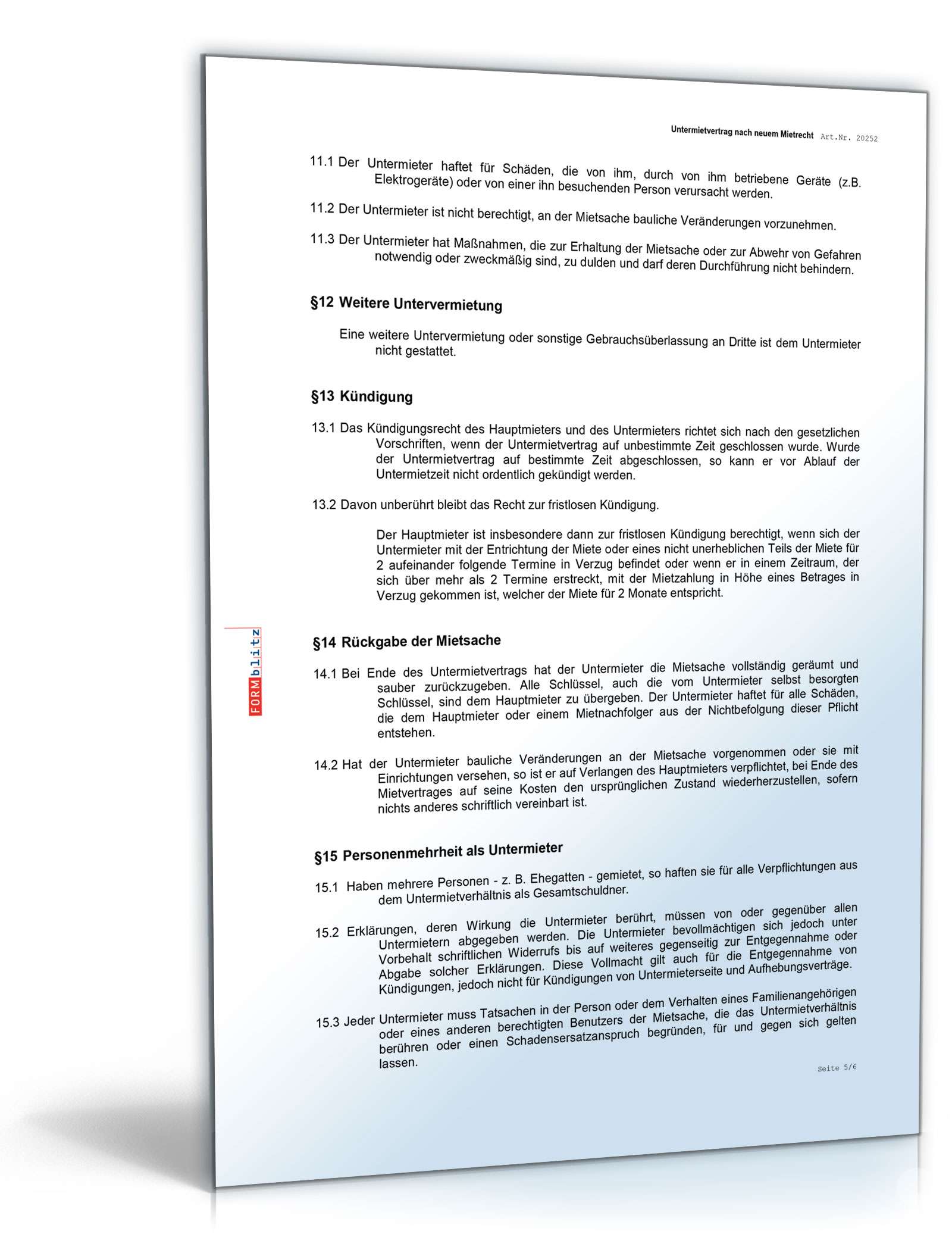 Erfolgreich untervermieten Excel. Seite: 12