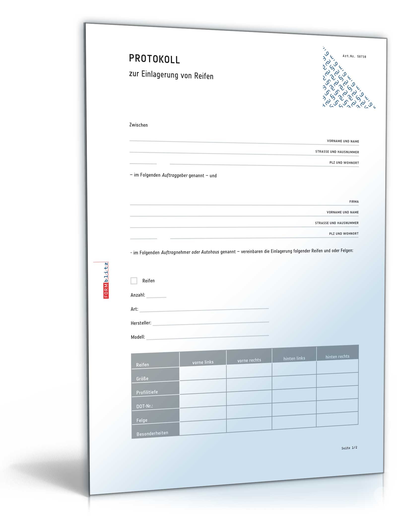 Protokoll Einlagerung Reifen PDF