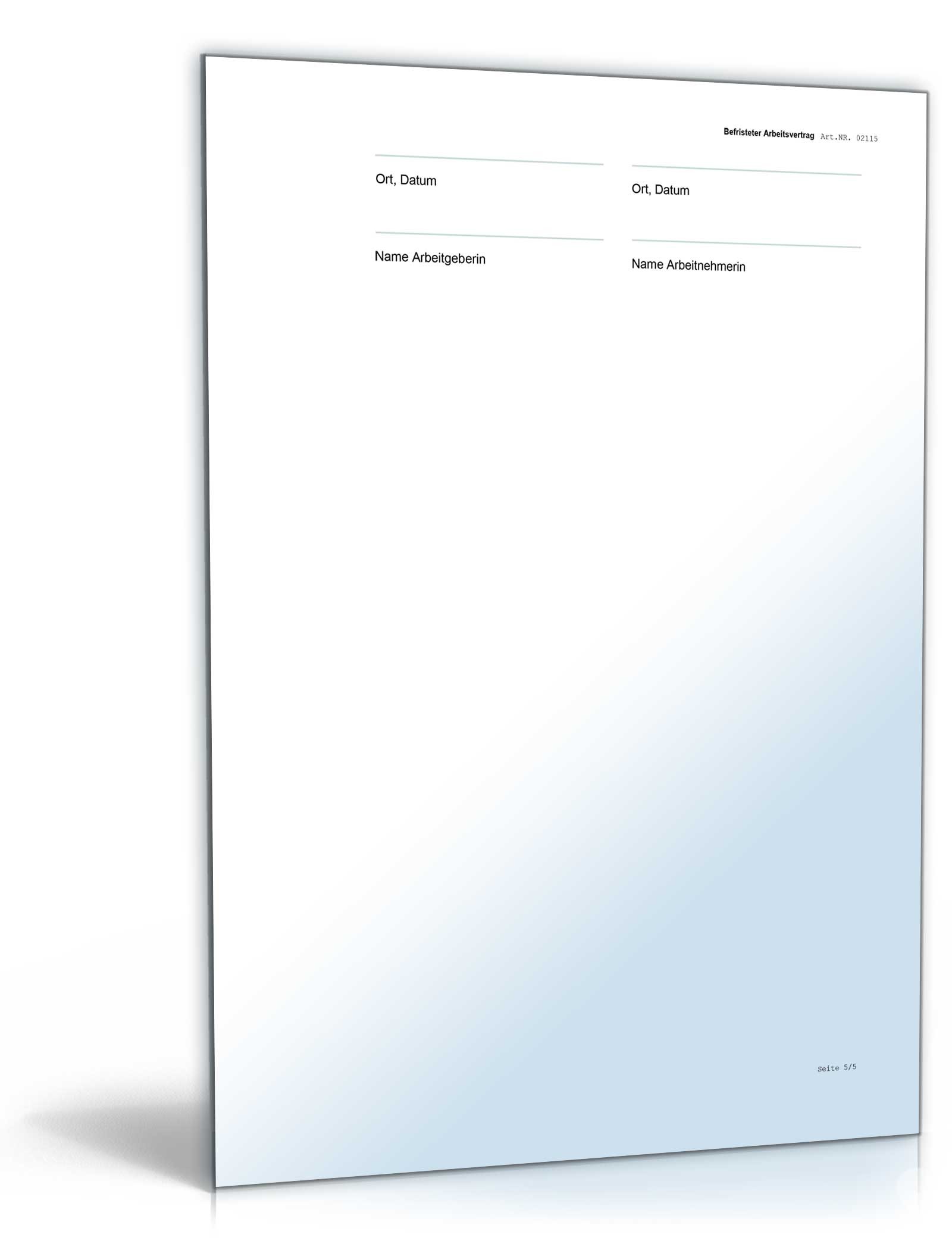 Befristeter Arbeitsvertrag Word. Seite: 6