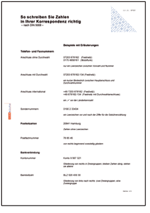 Merkblatt Schreibstil Zahlen  Word