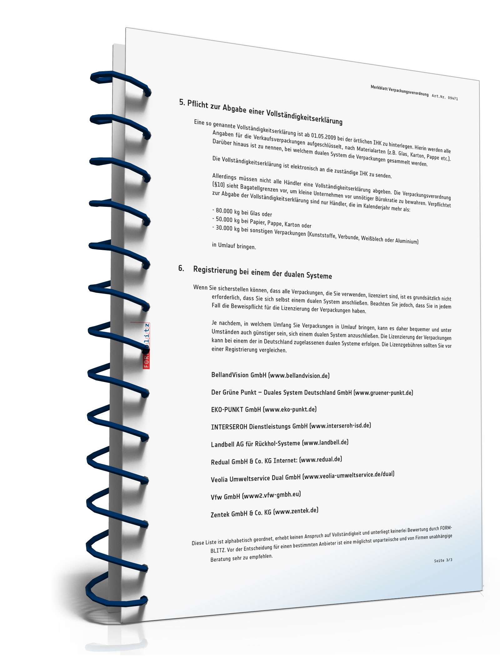 Merkblatt Verpackungsverordnung PDF. Seite: 4