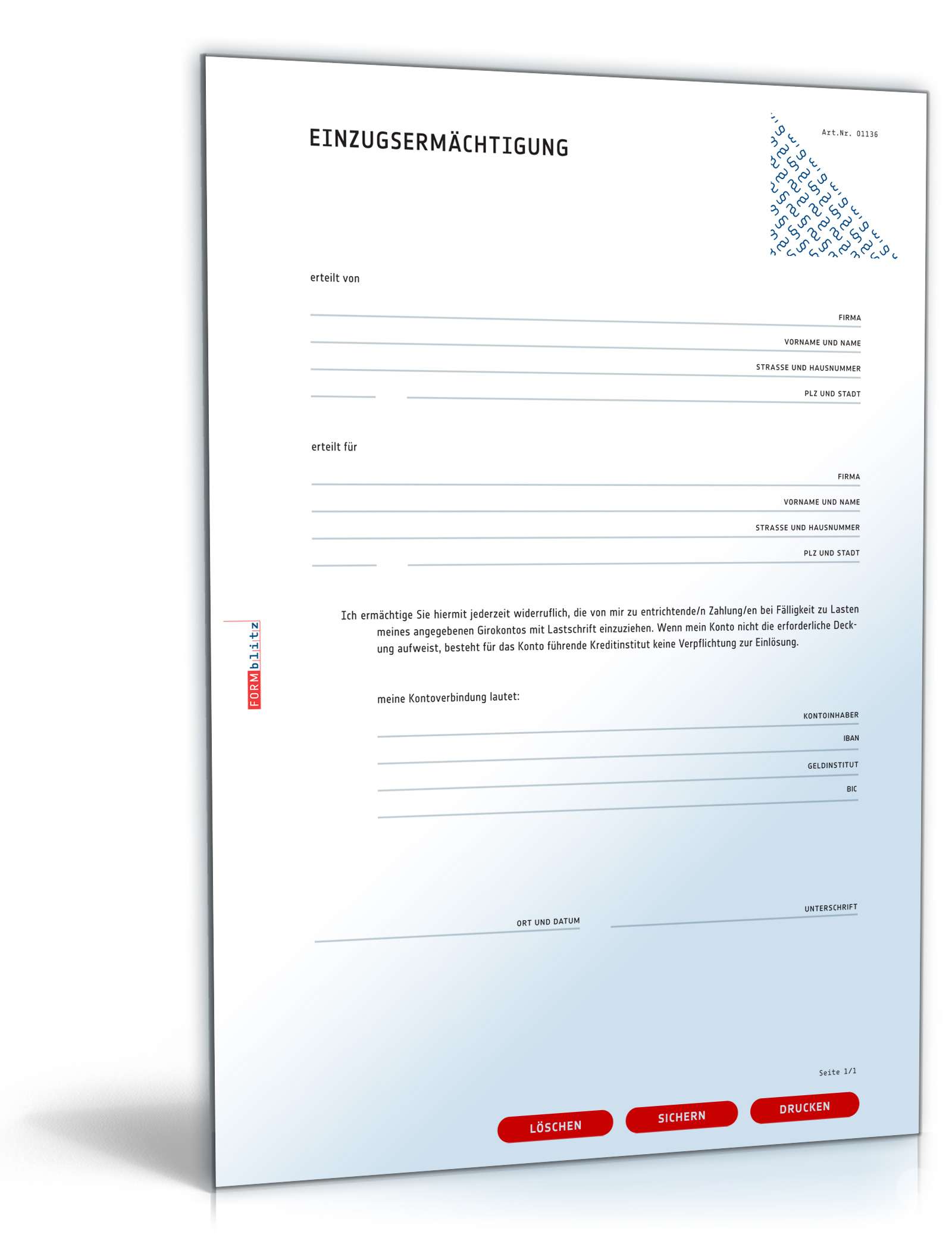 Einzugsermächtigung PDF