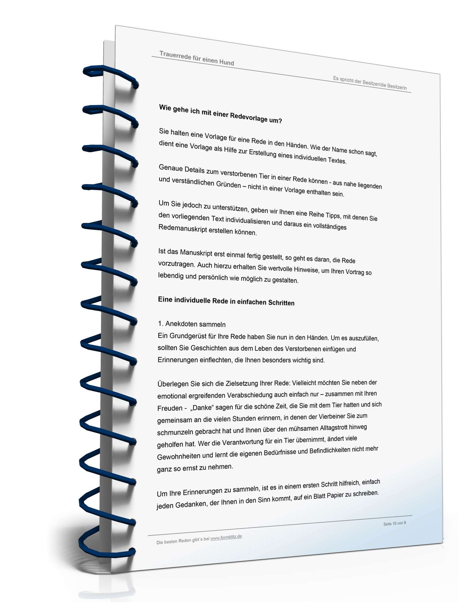 Trauerrede für einen Hund Word. Seite: 10