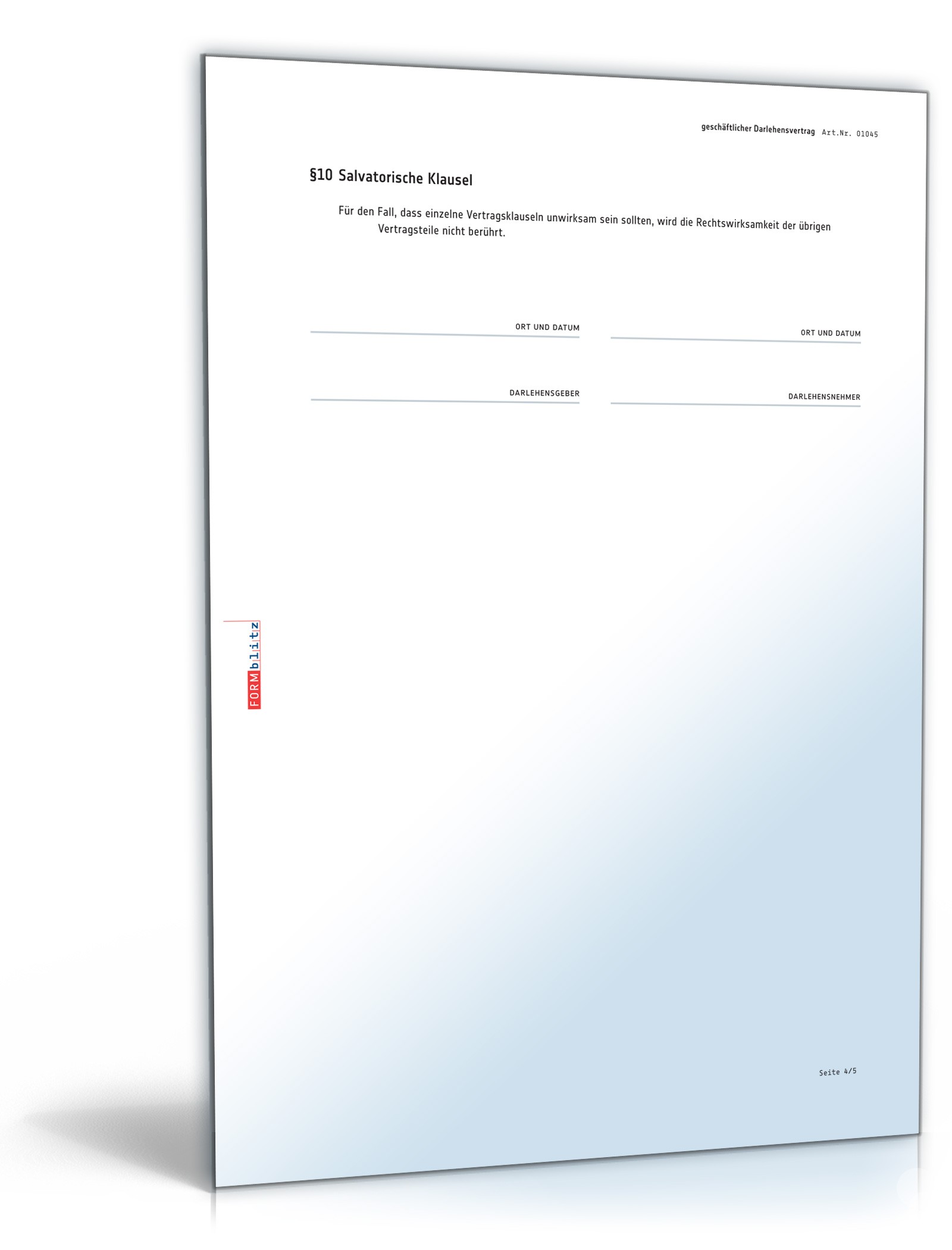 Darlehensvertrag geschäftlich PDF. Seite: 4