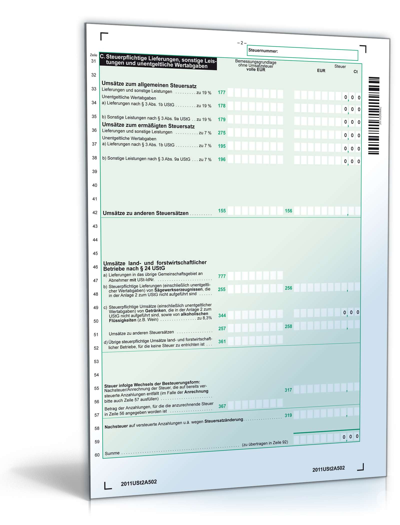 Umsatzsteuererklärung 2011 PDF. Seite: 2