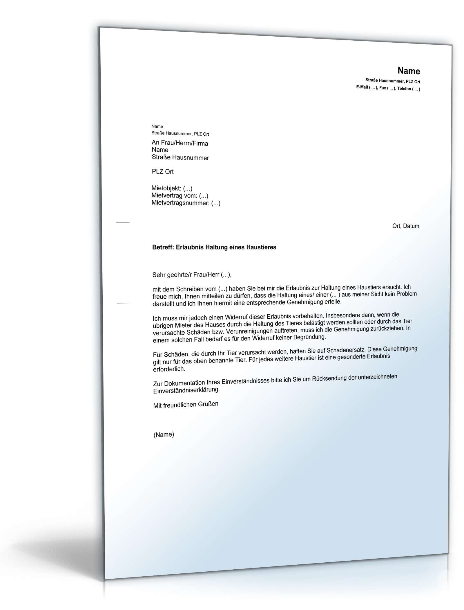 Genehmigung Tierhaltung PDF