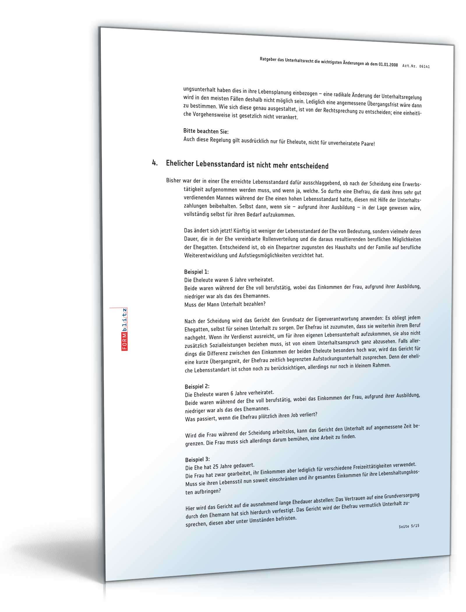 Ehevertrag nachehelicher Unterhalt inkl. Ratgeber Excel. Seite: 8