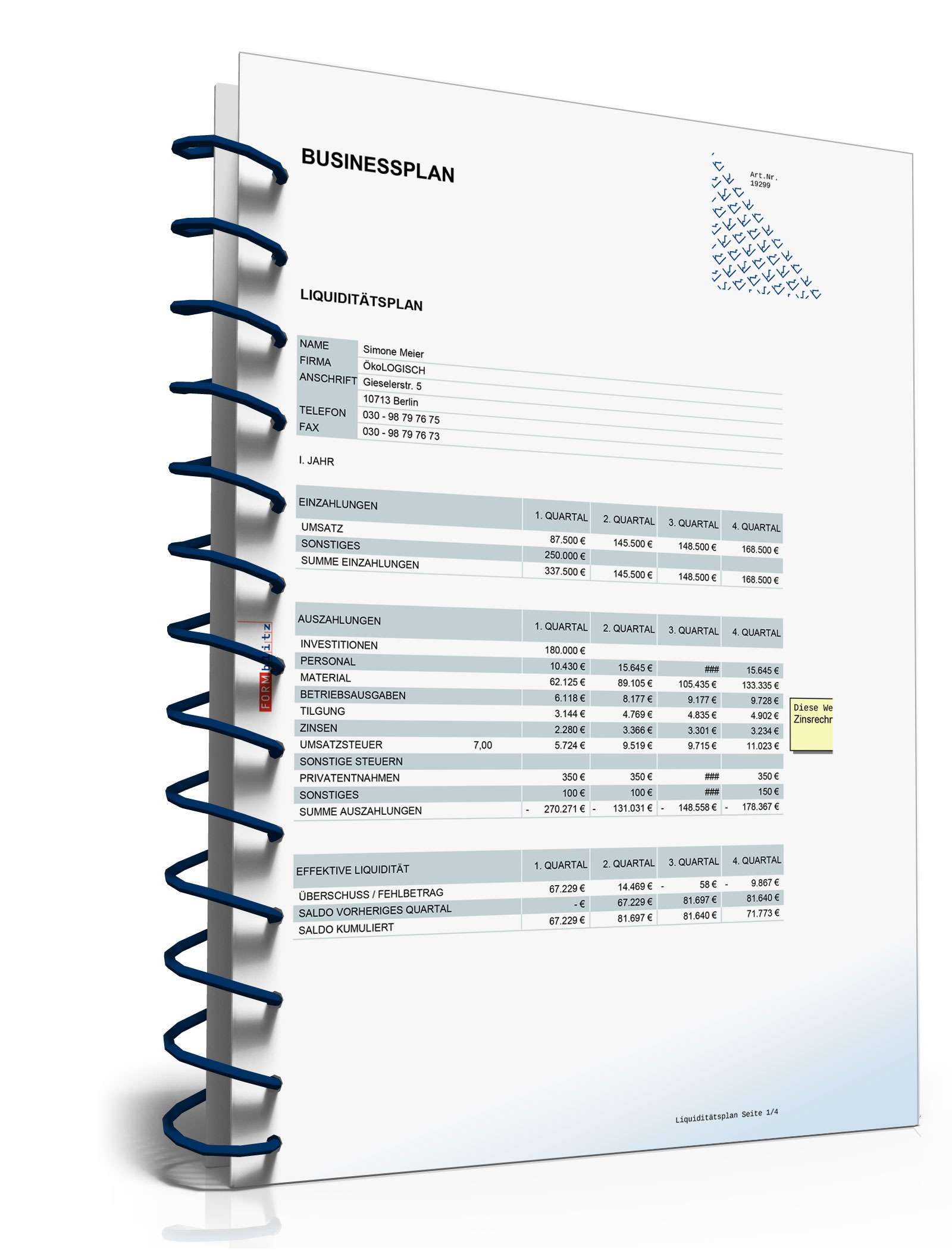 Businessplan Bioladen Excel. Seite: 32