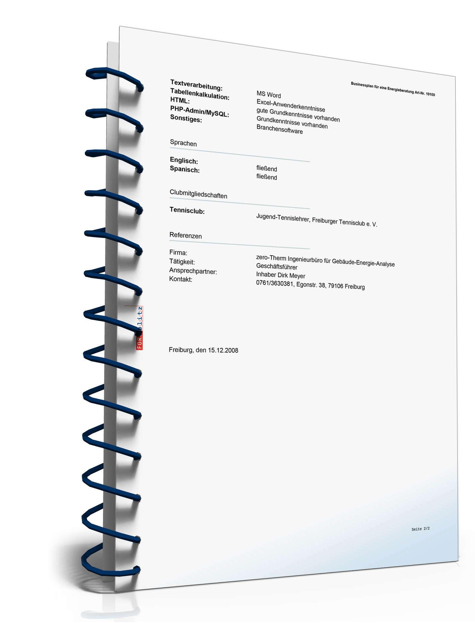 Businessplan Energieberatung Excel. Seite: 15