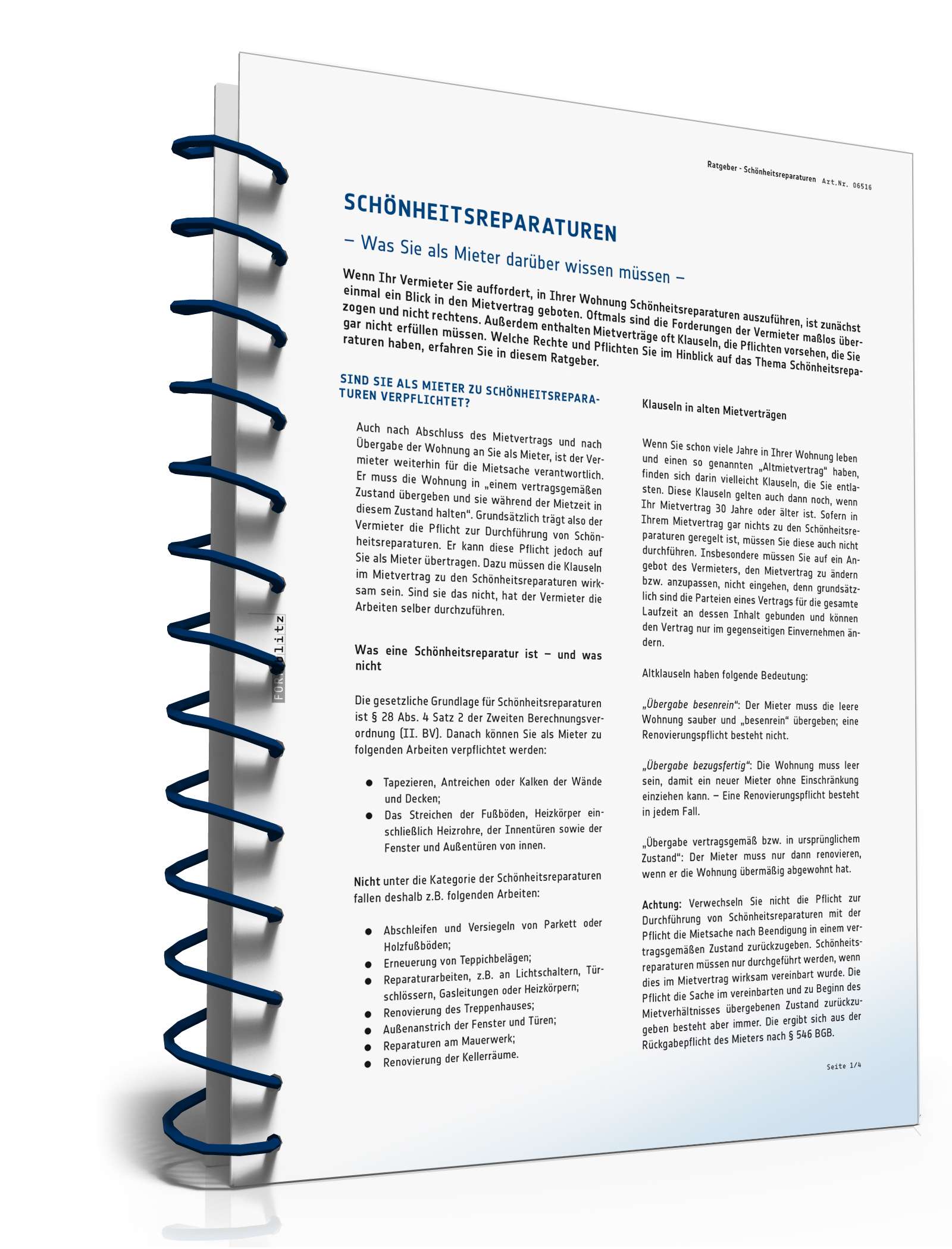 Ratgeber Mietrecht Schönheitsreparaturen PDF. Seite: 2