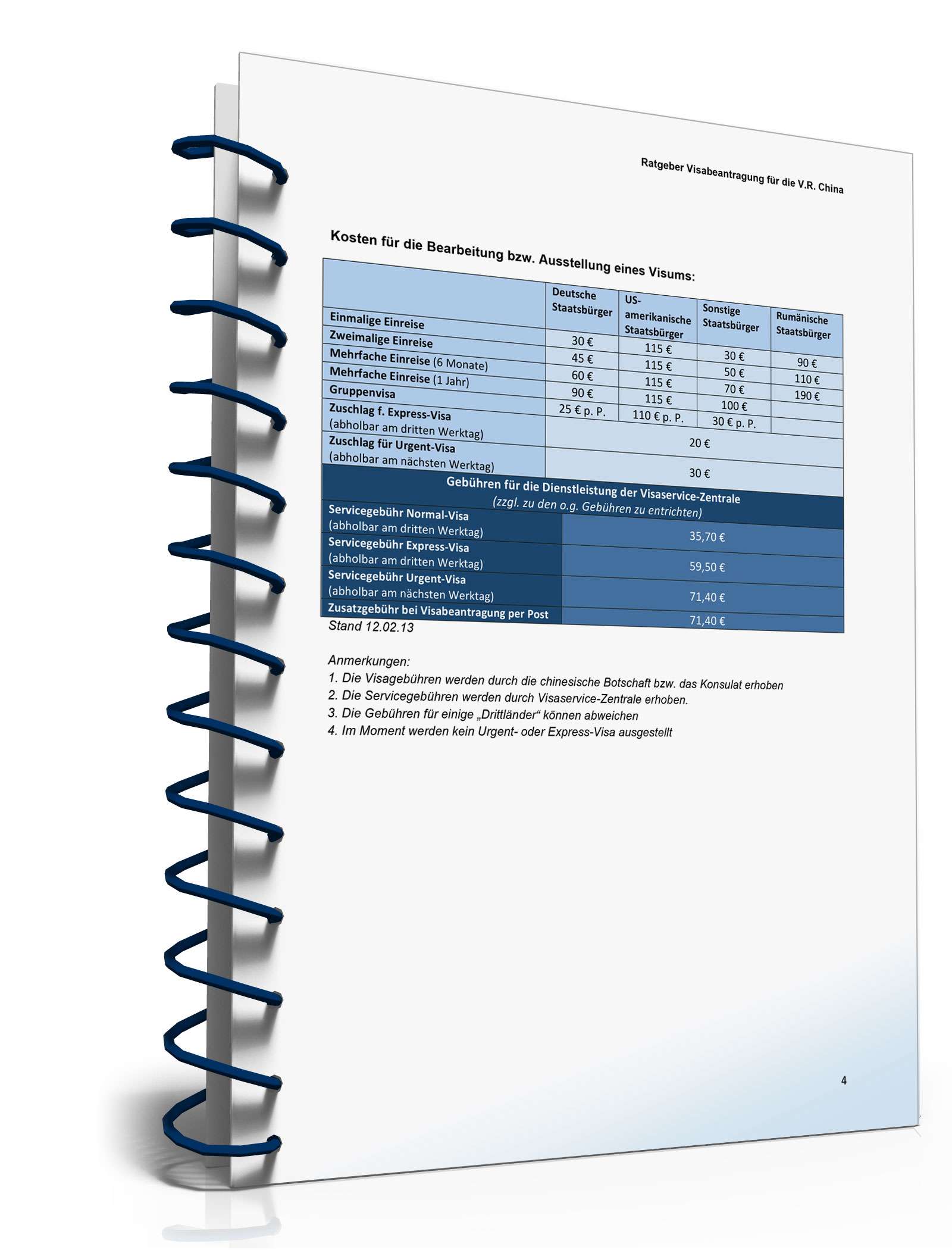 Ratgeber Beantragung Visum China PDF. Seite: 5