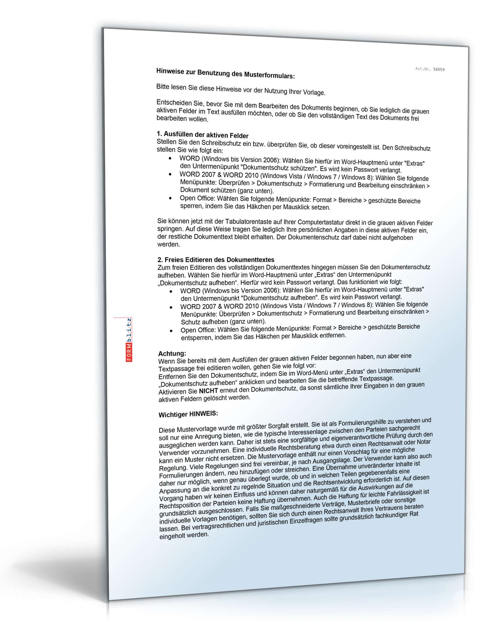 Beratungsprotokoll Versicherungsvermittlung Word. Seite: 3