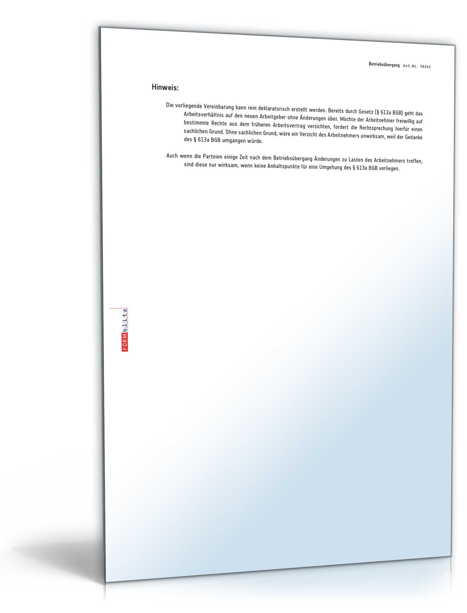 Vereinbarung Betriebsübergang PDF. Seite: 2
