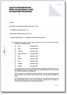 Zusatzvereinbarung Renovierung Word