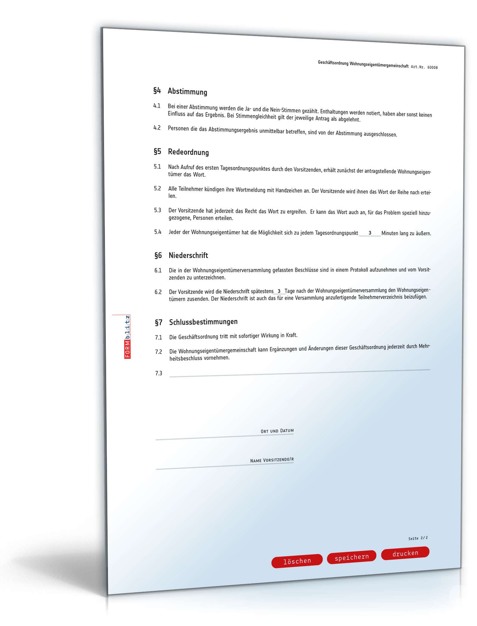 Geschäftsordnung Wohnungseigentümergemeinschaft PDF. Seite: 2