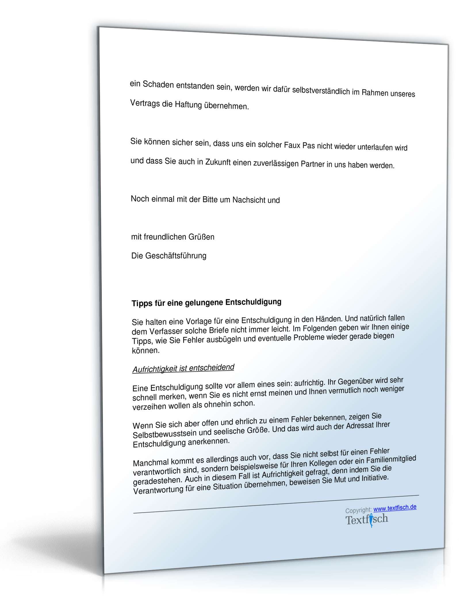 Entschuldigung Mangel Produkt  PDF. Seite: 3