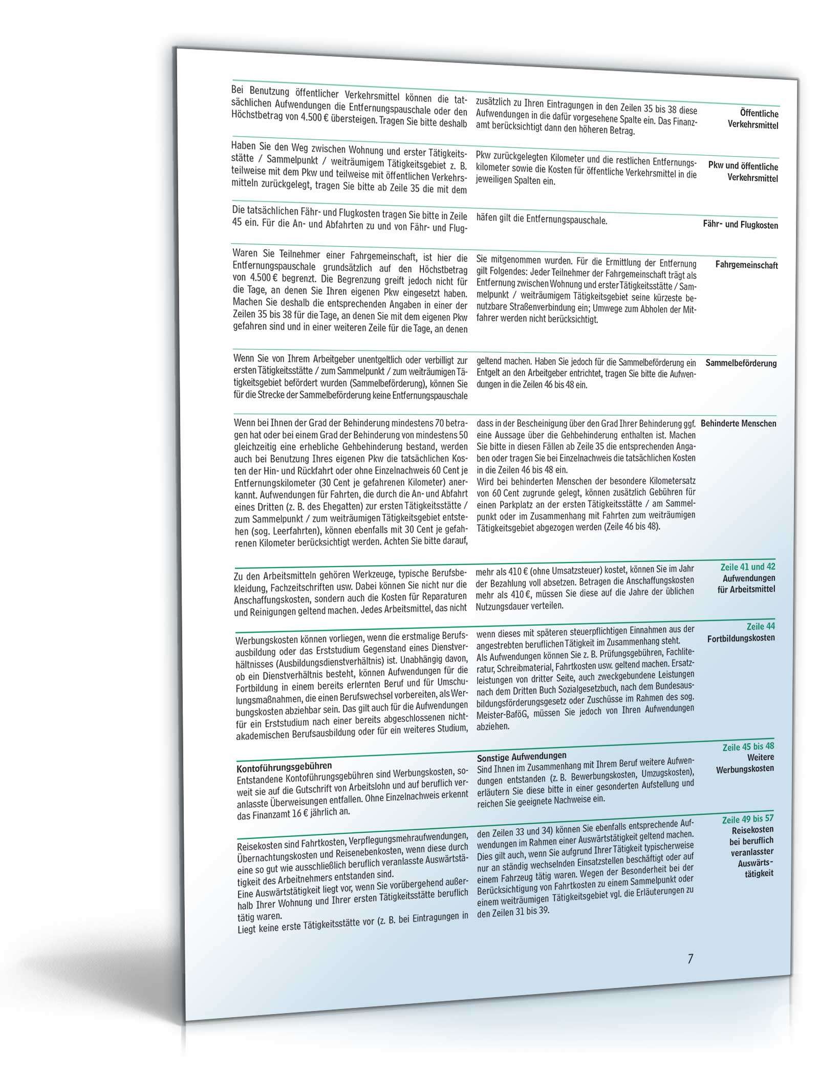 Anleitung zur Einkommensteuererklärung ESt1C 2015 PDF. Seite: 7