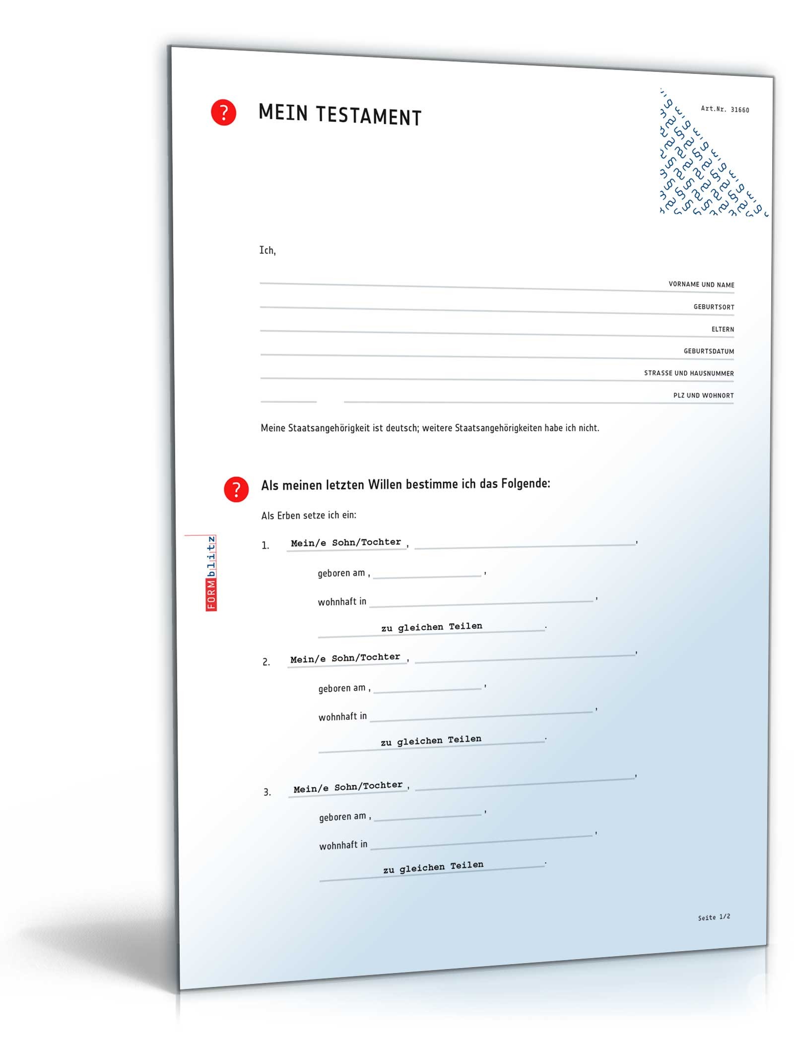 Testament Testamentsvollstrecker PDF