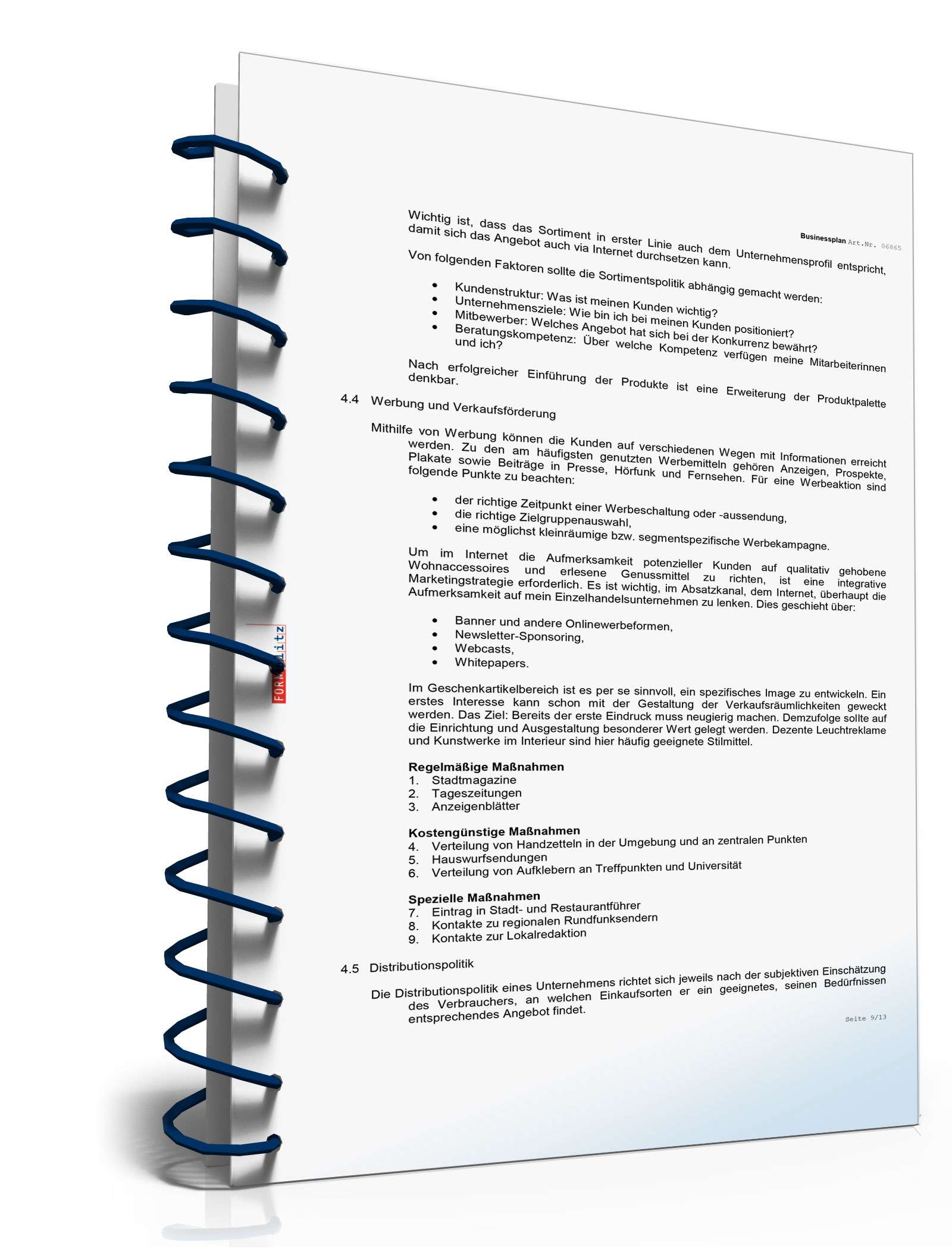 Businessplan Geschenkeladen Excel. Seite: 8