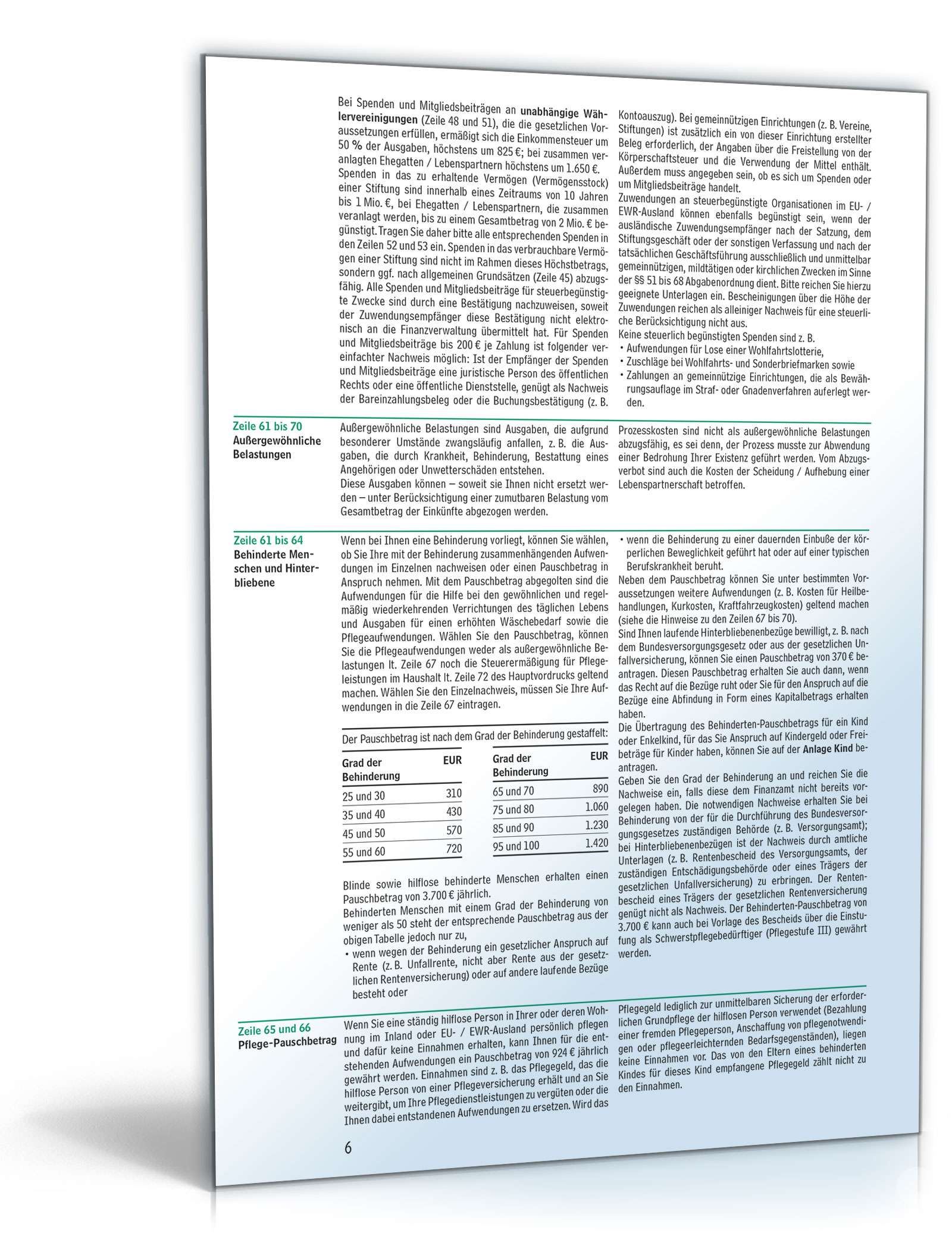 Anleitung zur Einkommensteuererklärung 2016 PDF. Seite: 6