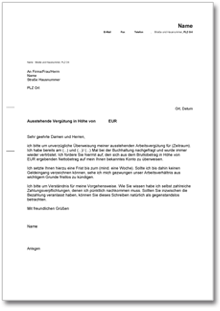 Aufforderung zur Lohnzahlung Word