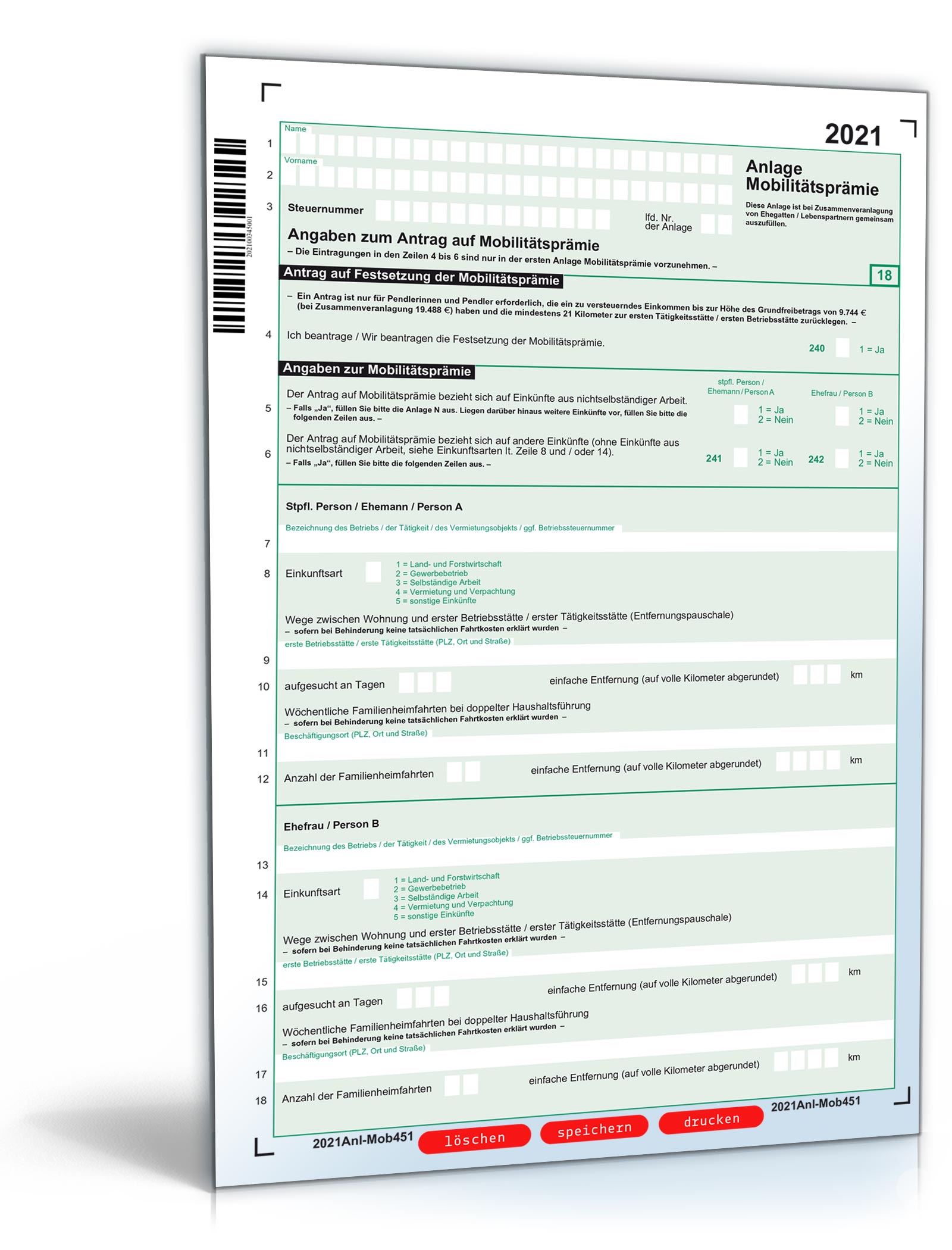 Anlage Mobilitätsprämie 2021 PDF