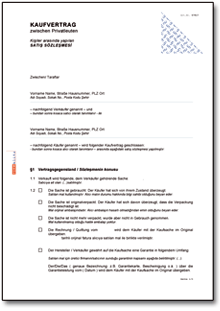 Privater Kaufvertrag (Türkisch/Deutsch) Word