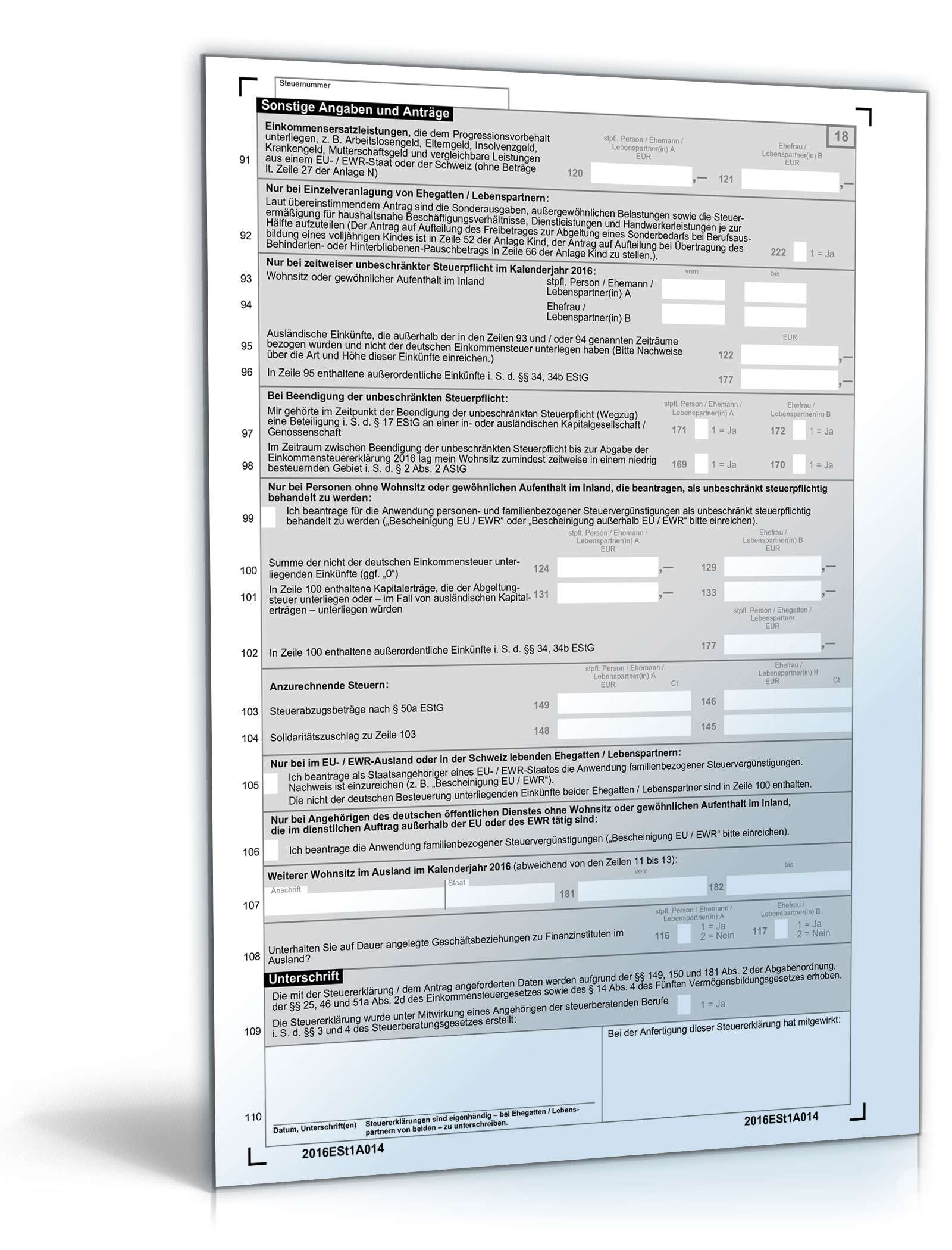 Einkommensteuererklärung 2016 PDF. Seite: 4