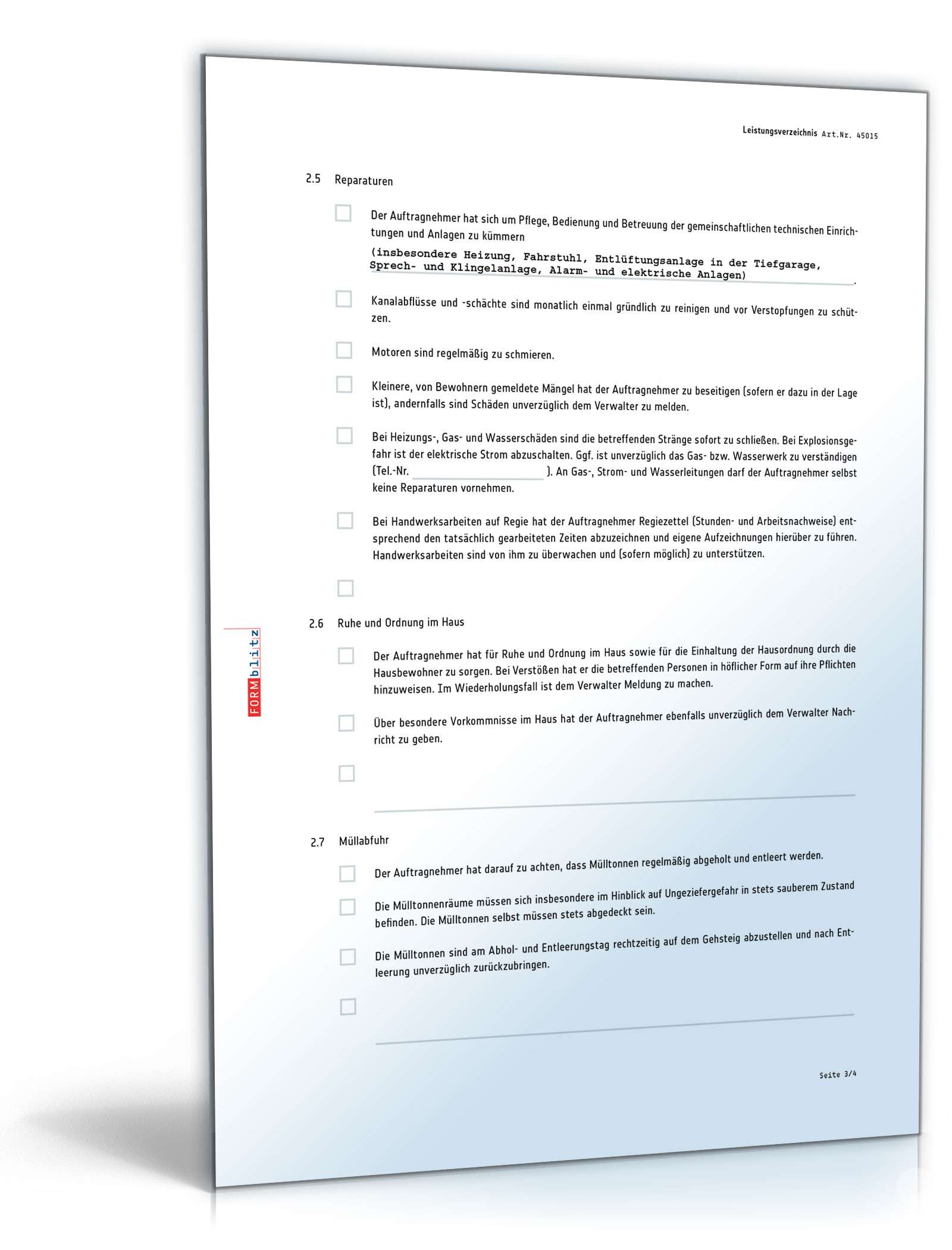 Vertrag selbständiger Hausmeister PDF. Seite: 8