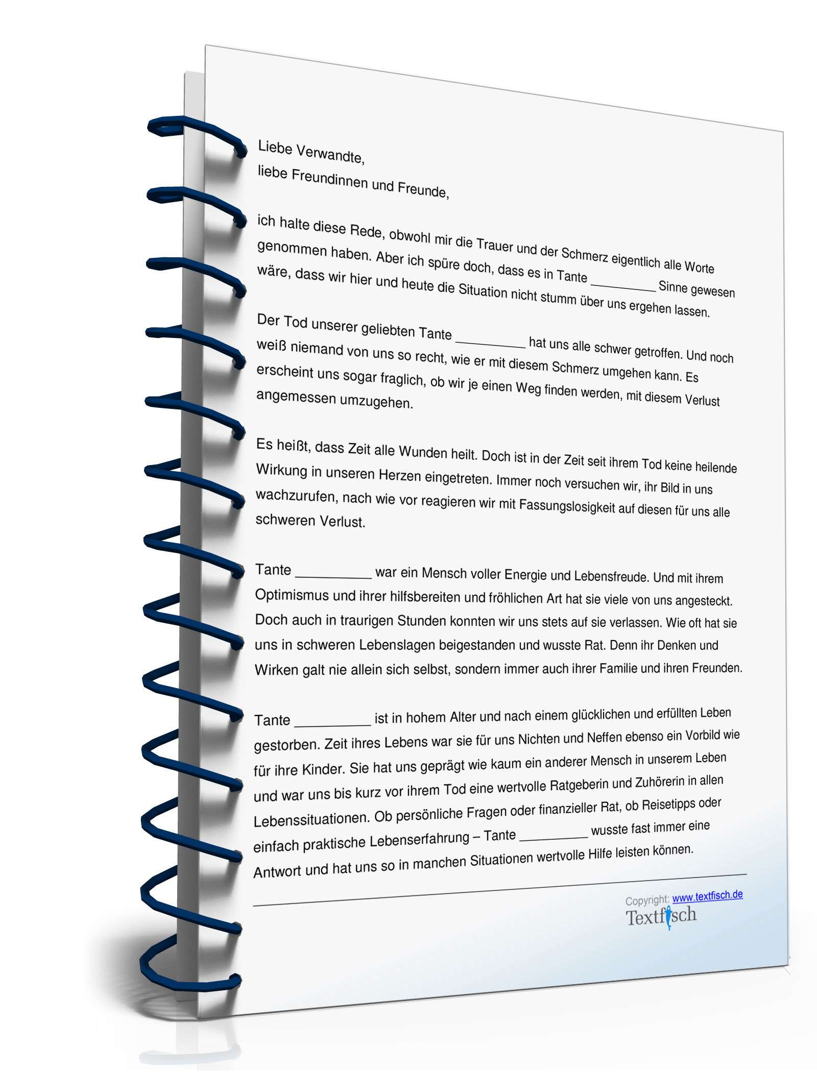 Trauerrede für die verstorbene Tante  PDF. Seite: 2