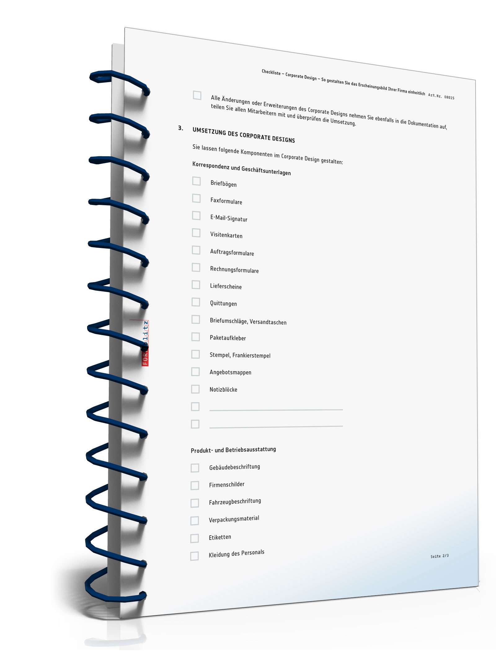 Checkliste Corporate Design  PDF. Seite: 2