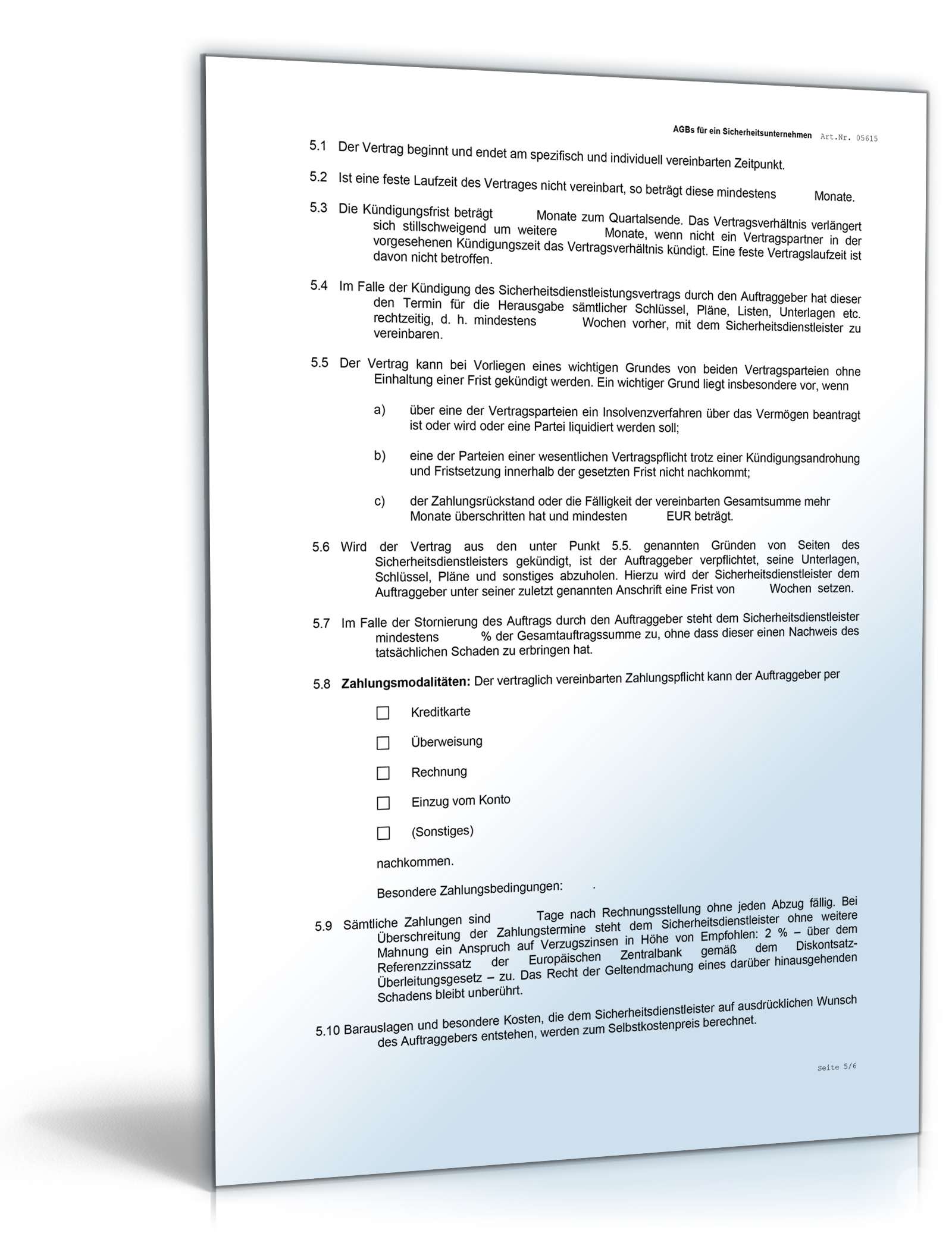 AGB Sicherheitsunternehmen Word. Seite: 4