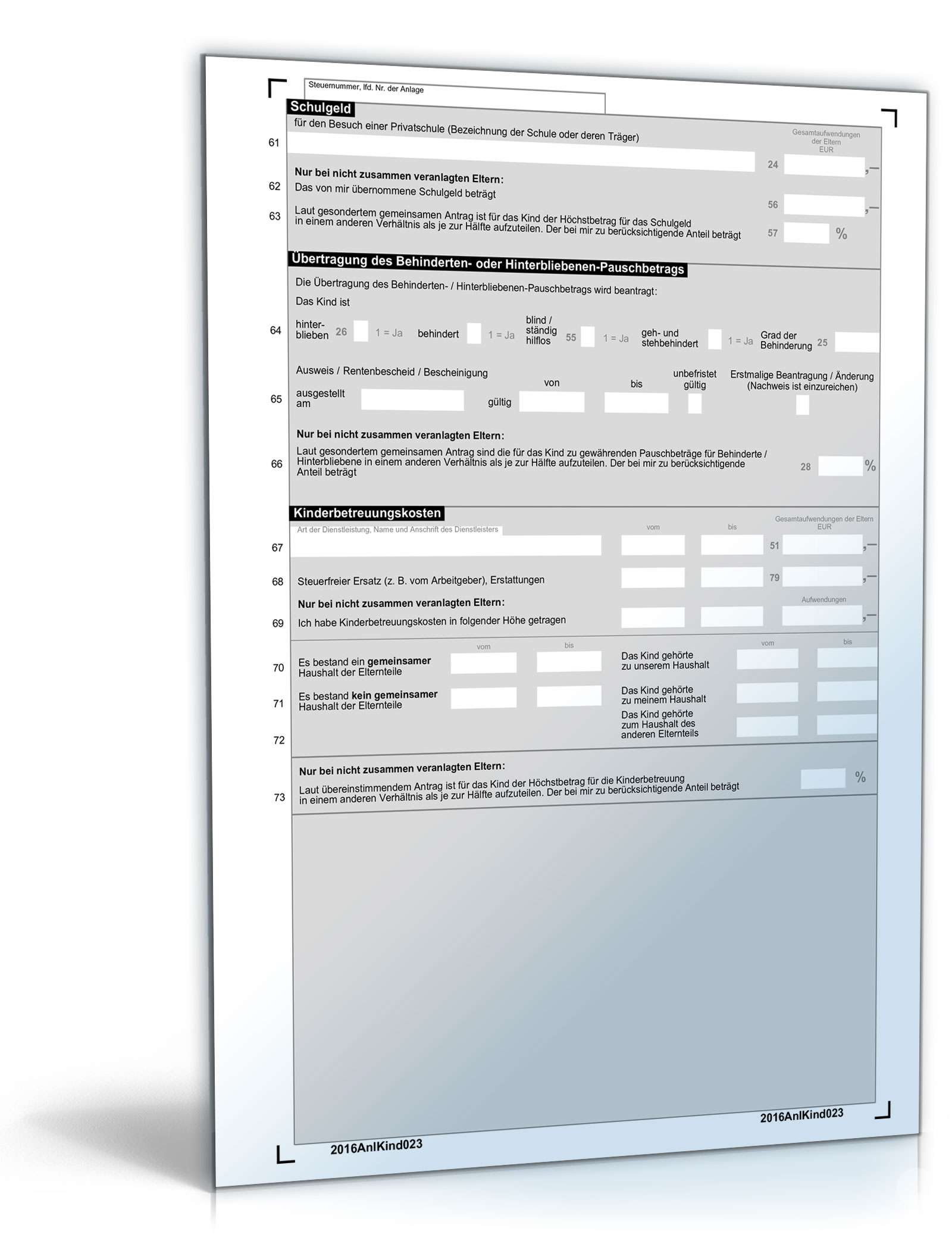 Anlage Kind 2016 PDF. Seite: 3