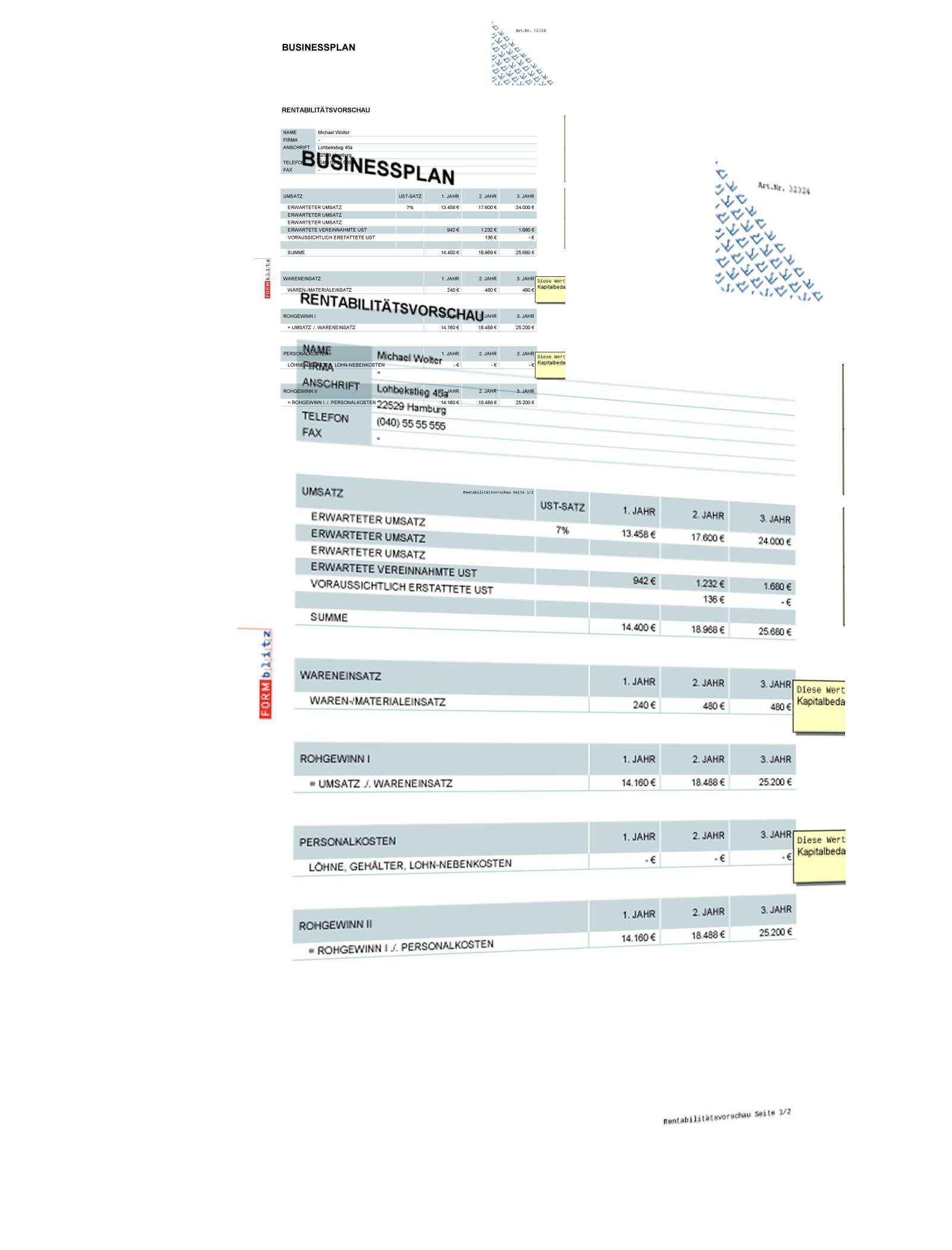 Businessplan für Freiberufler Excel. Seite: 16