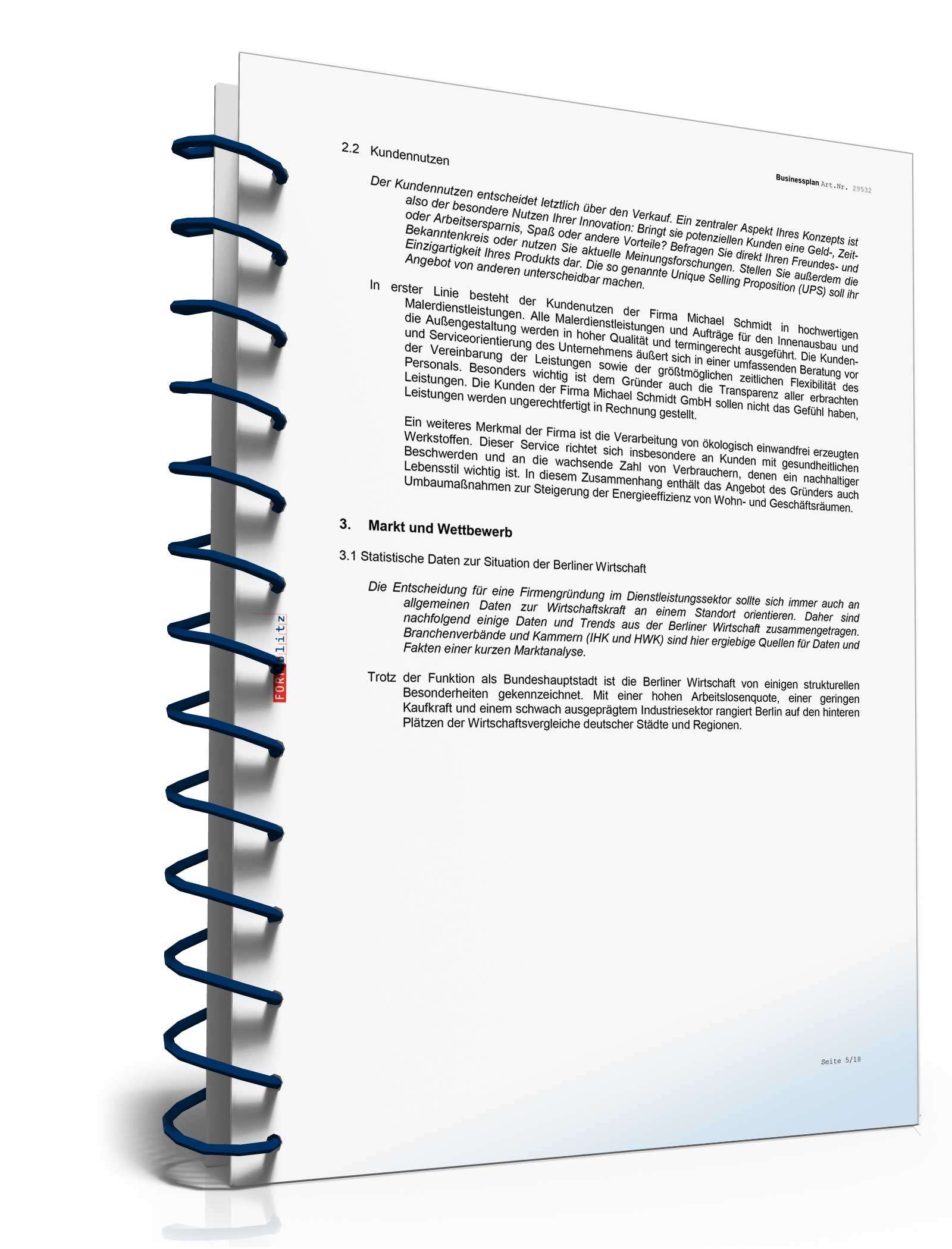 Businessplan Malerbetrieb Excel. Seite: 8