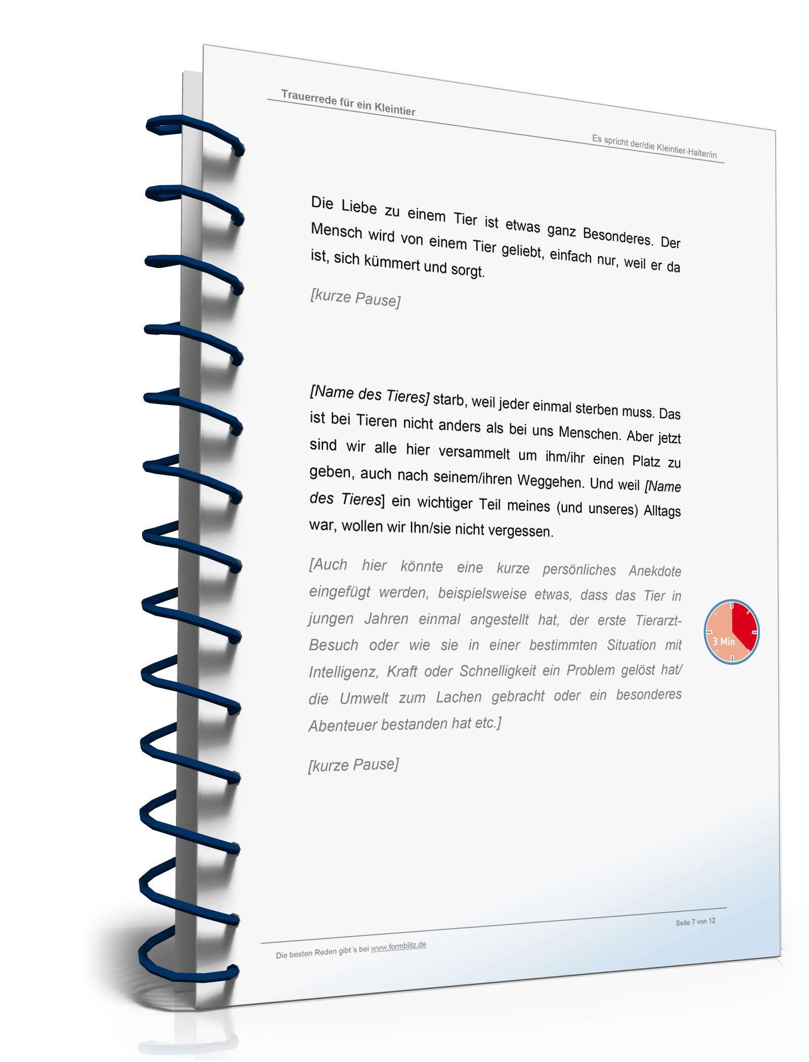 Trauerrede für ein Kleintier  Word. Seite: 7
