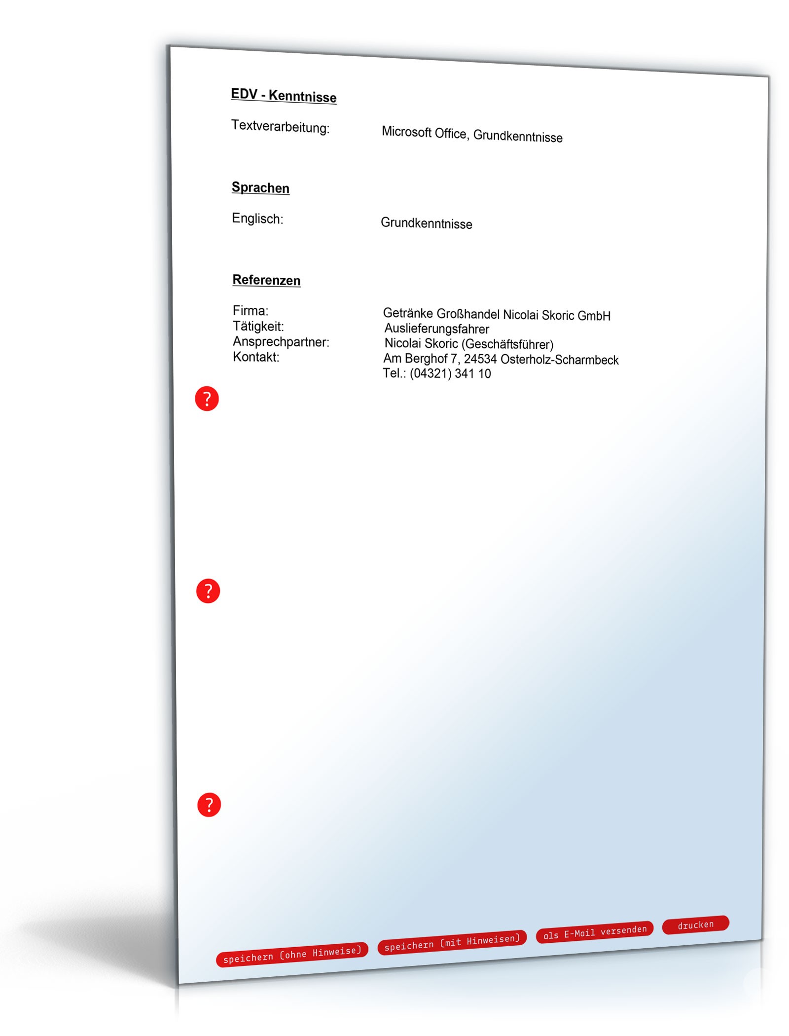 Lebenslauf Produktionshelfer PDF. Seite: 3