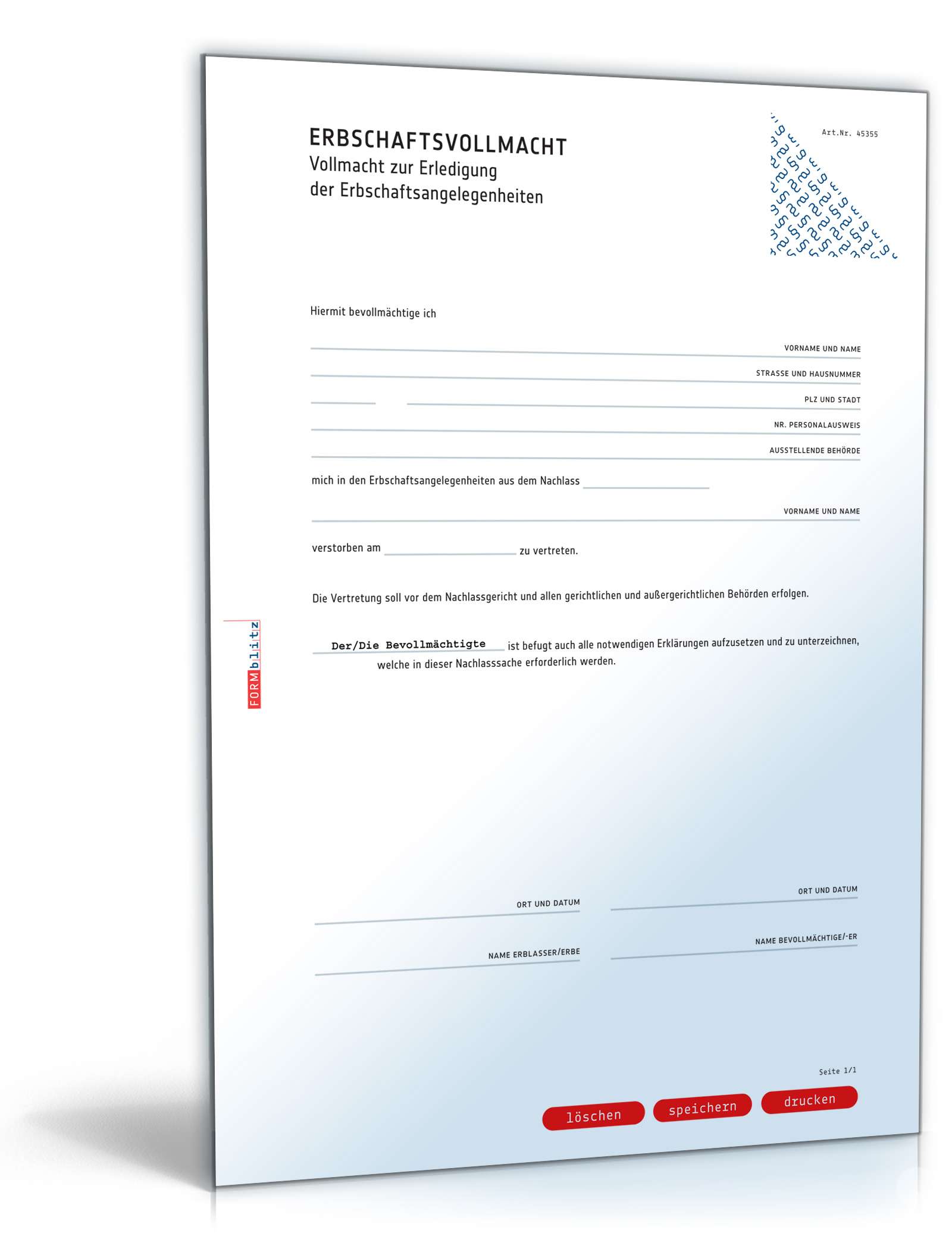 Erbschaftsvollmacht Word