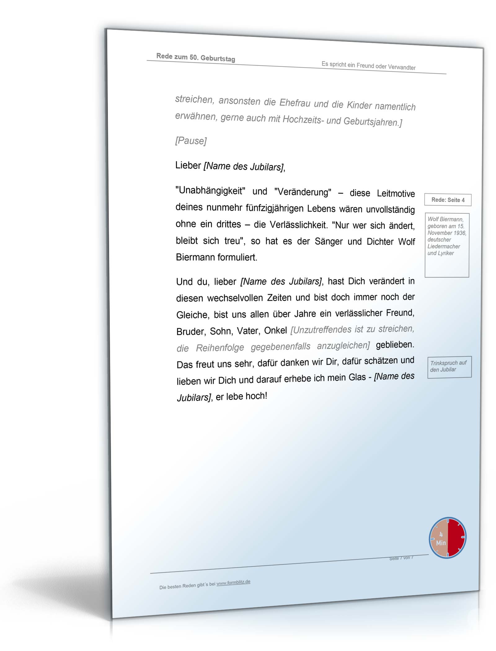 Musterrede 50. Geburtstag 2024 Word. Seite: 4