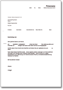 Nachfristsetzung Lieferverzug Word