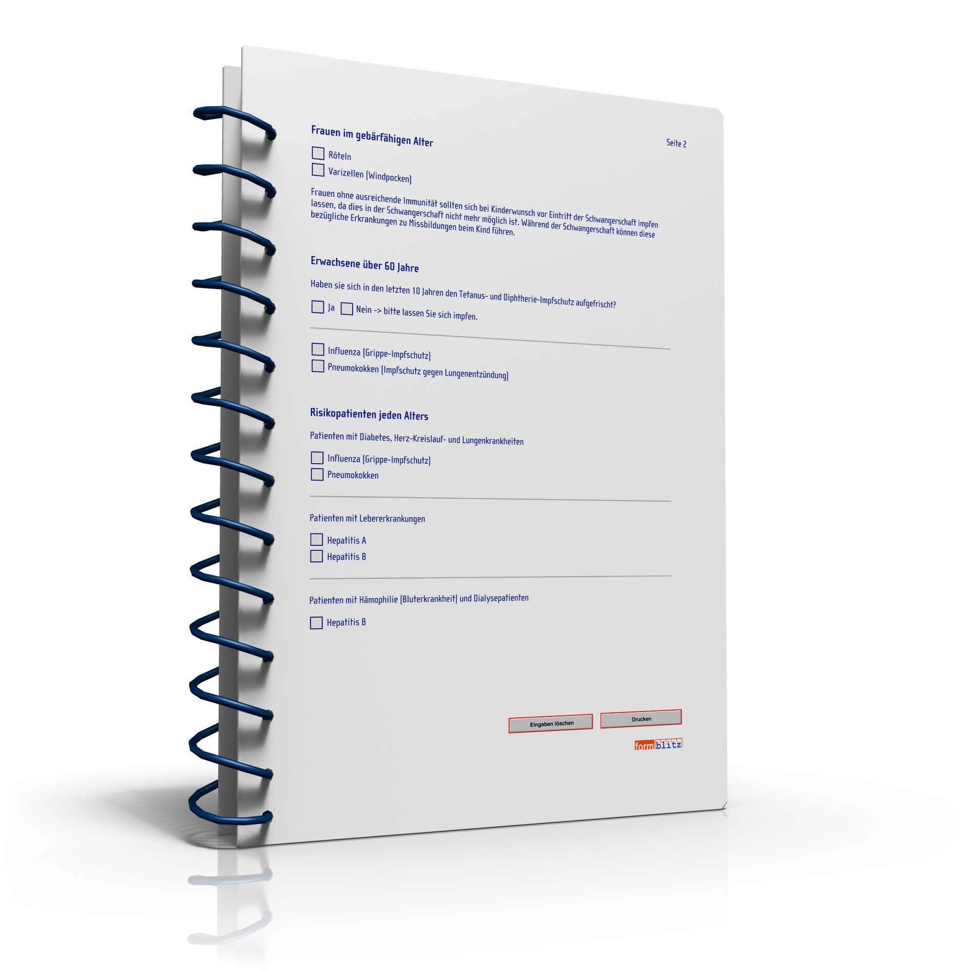 Checkliste Impfschutz PDF. Seite: 2