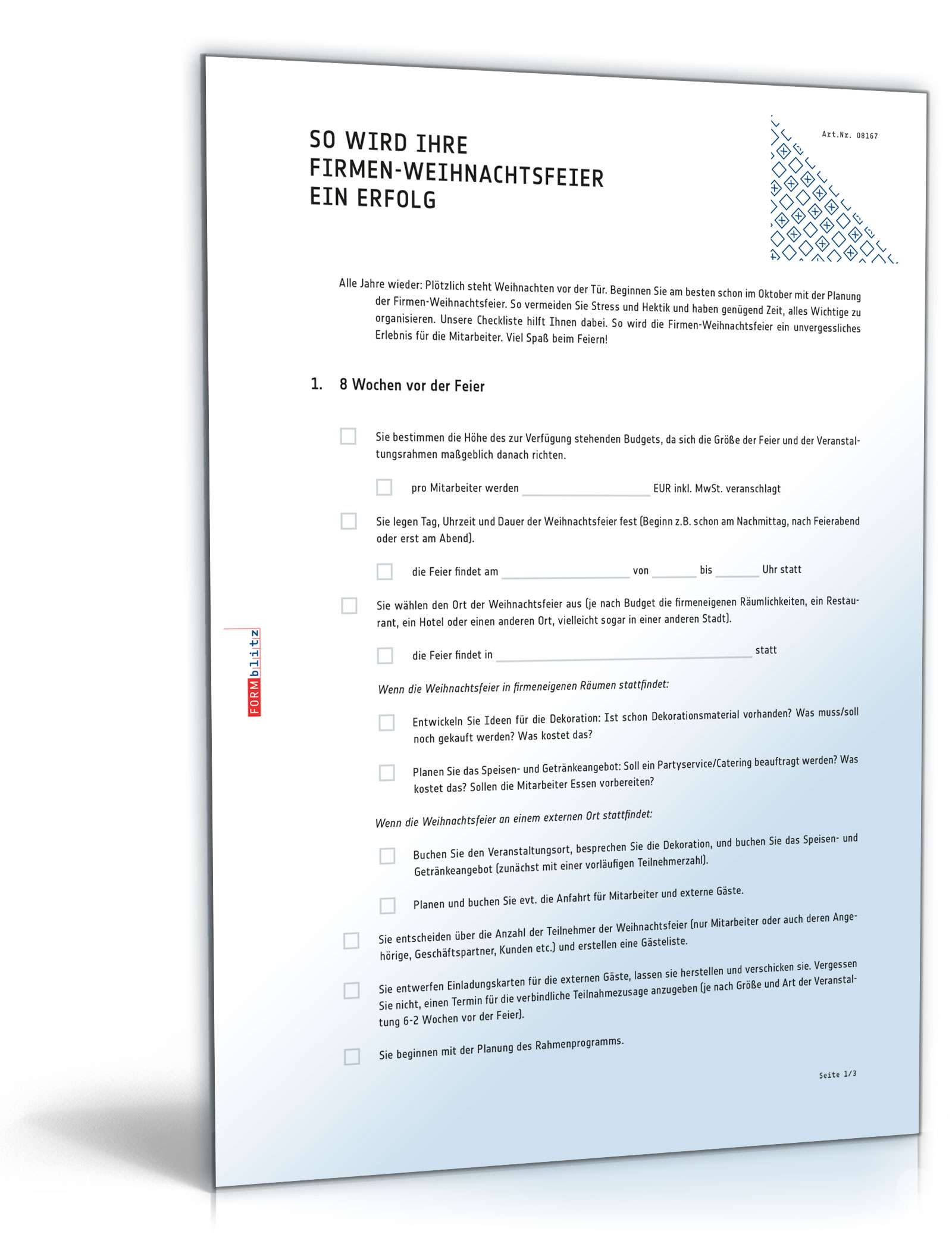 Das Weihnachtsfeier-Paket Excel. Seite: 3