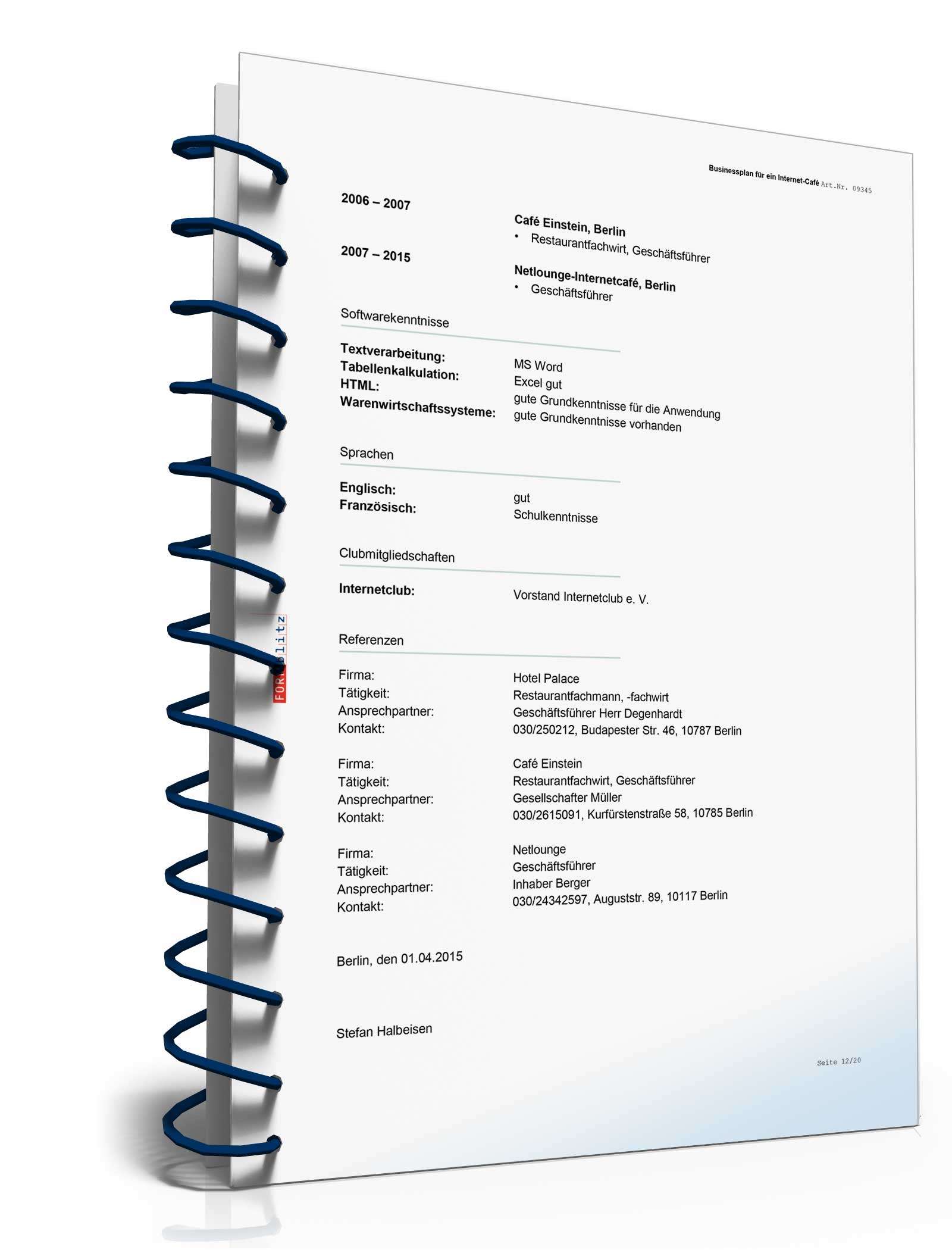 Businessplan Internetcafé Excel. Seite: 14