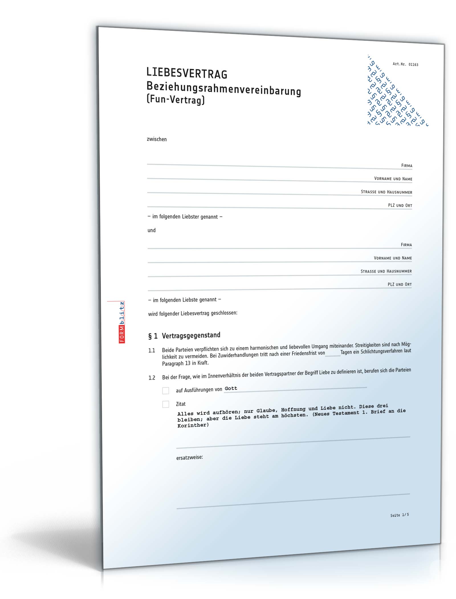 Liebesvertrag PDF