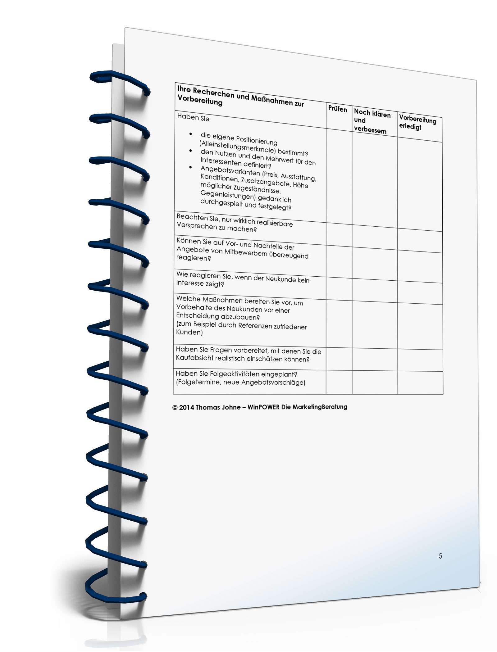Checkliste Erstgespräch mit Geschäftskunden PDF. Seite: 5